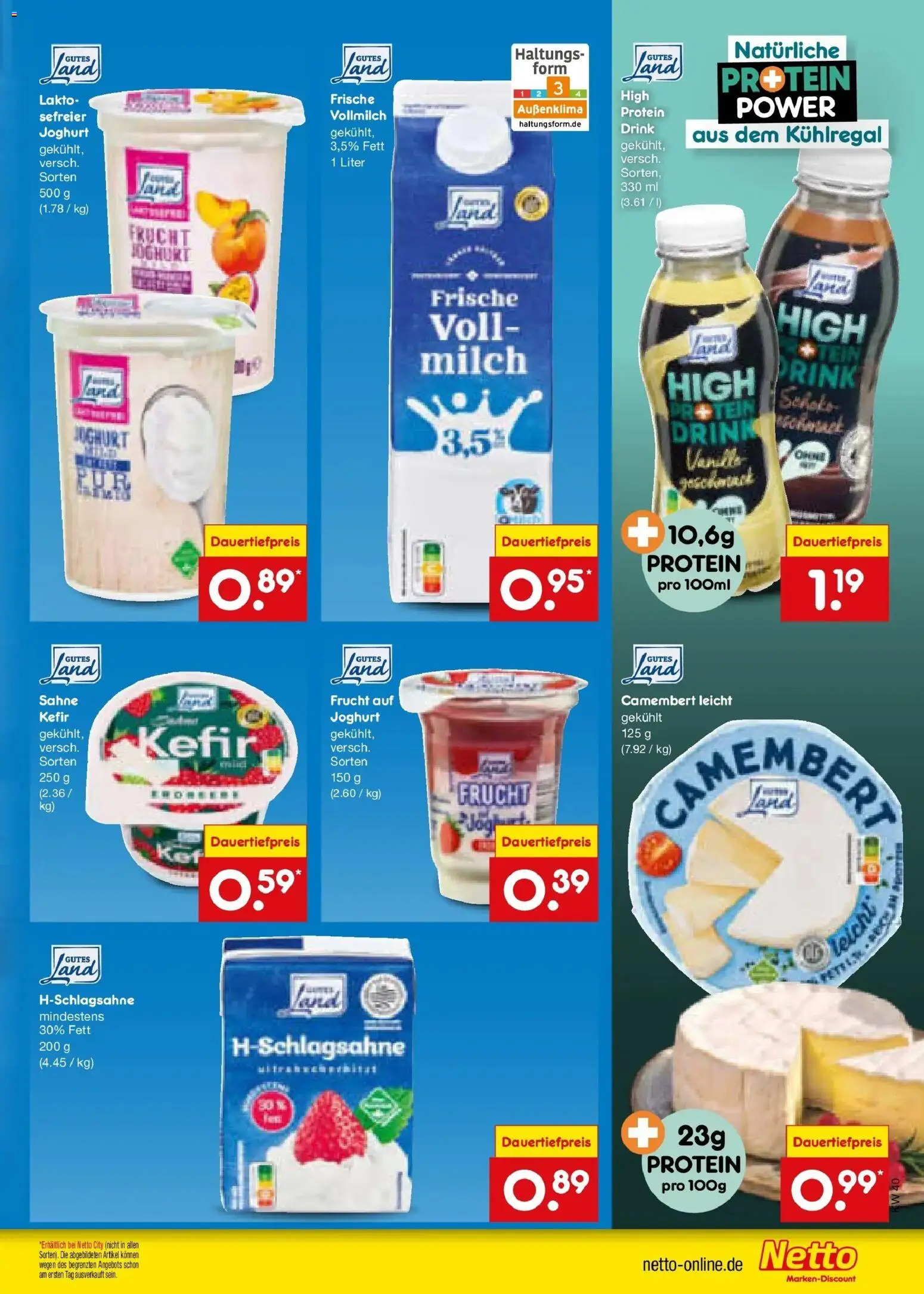 Netto Marken-Discount Prospekt Leipzig – gültig ab 28.09.2026 | Seite: 17 | Produkte: Kefir, Joghurt, Camembert, Sahne