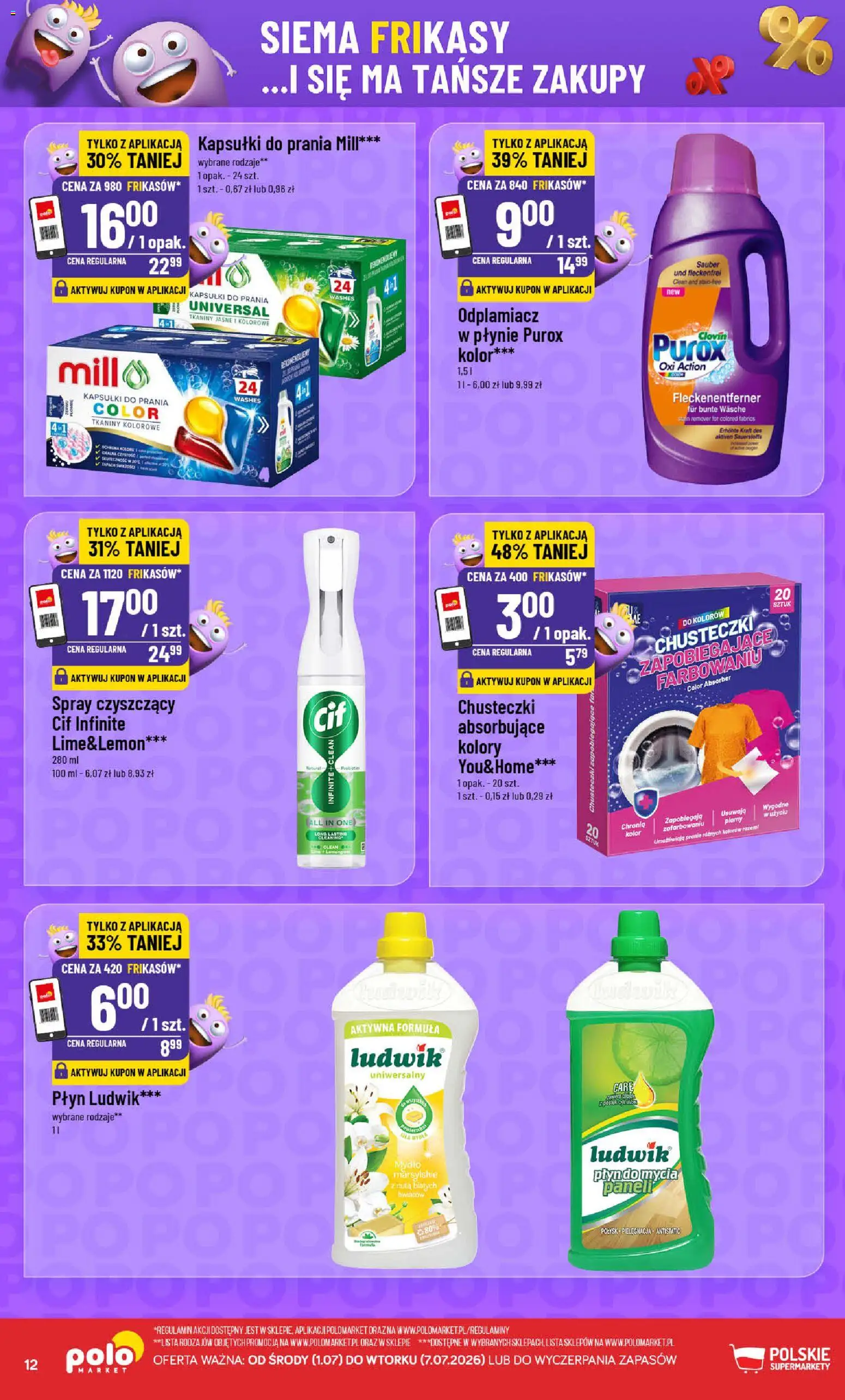 POLOmarket gazetka - Frikasowe Hity od 01.07.2026 | Strona: 12 | Produkty: Kapsułki do prania mill, Kapsułki do prania, Odplamiacz