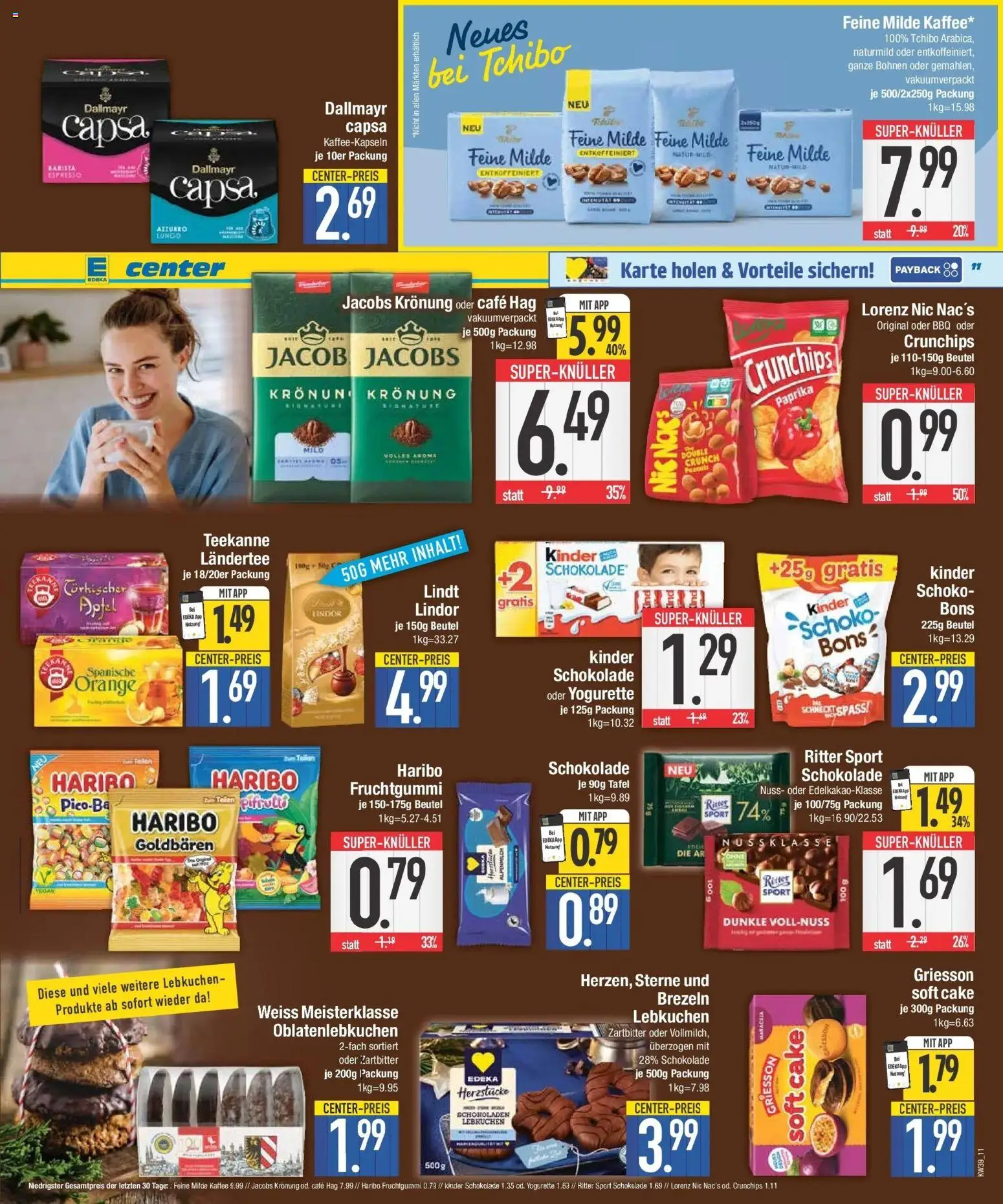 Edeka Prospekt Unterhaching (ab 21.09.2026) » Angebote Online | Seite: 11 | Produkte: Ritter sport, Lindor, Teekanne, Dallmayr capsa