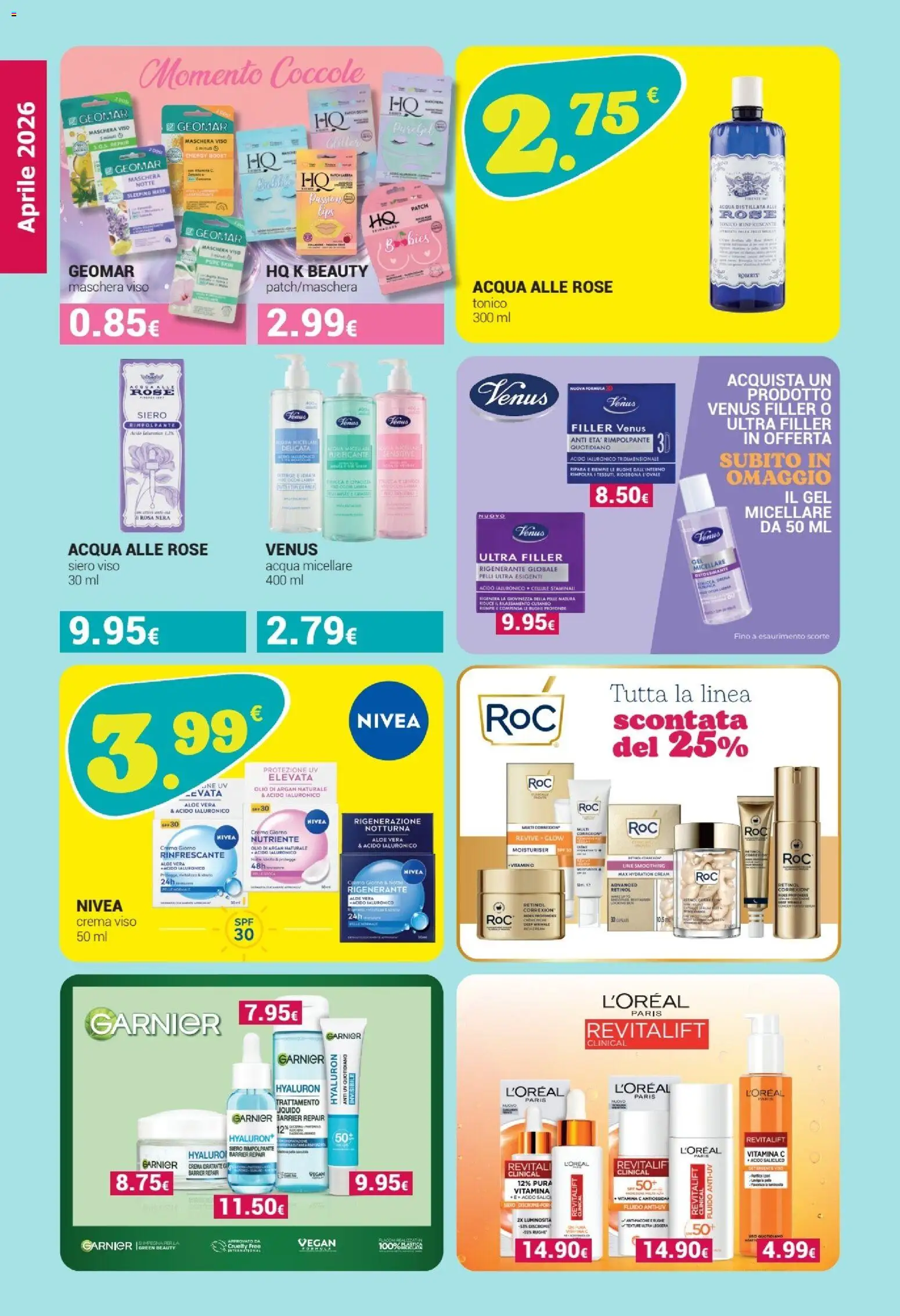 Volantino Tigotà del 01.04.2026 | Pagina: 10 | Prodotti: Crema, Crema viso, Acqua, Aloe vera