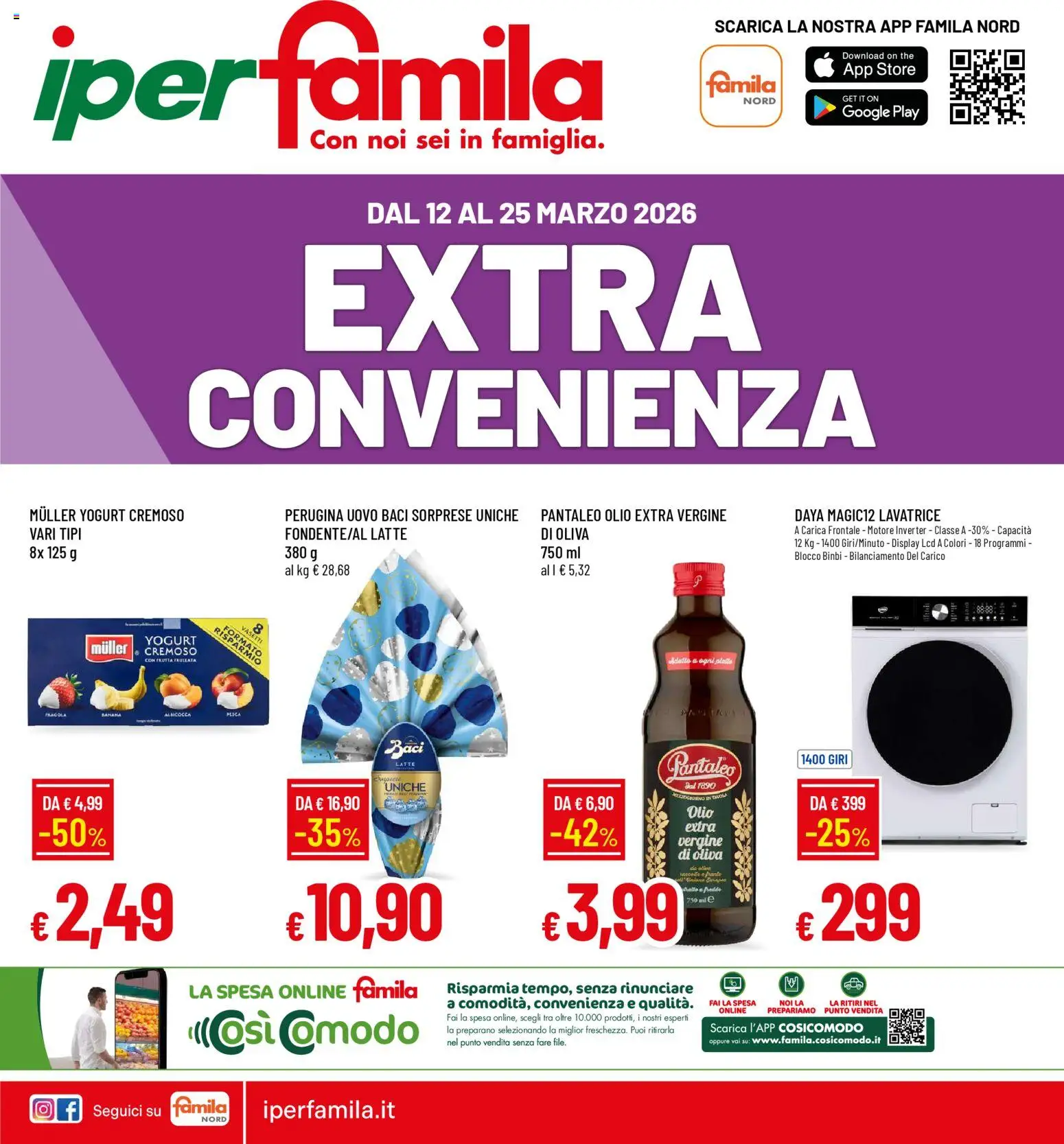 Volantino Famila del 12.03.2026 | Pagina: 1 | Prodotti: Yogurt, Latte, Olio, Pesca