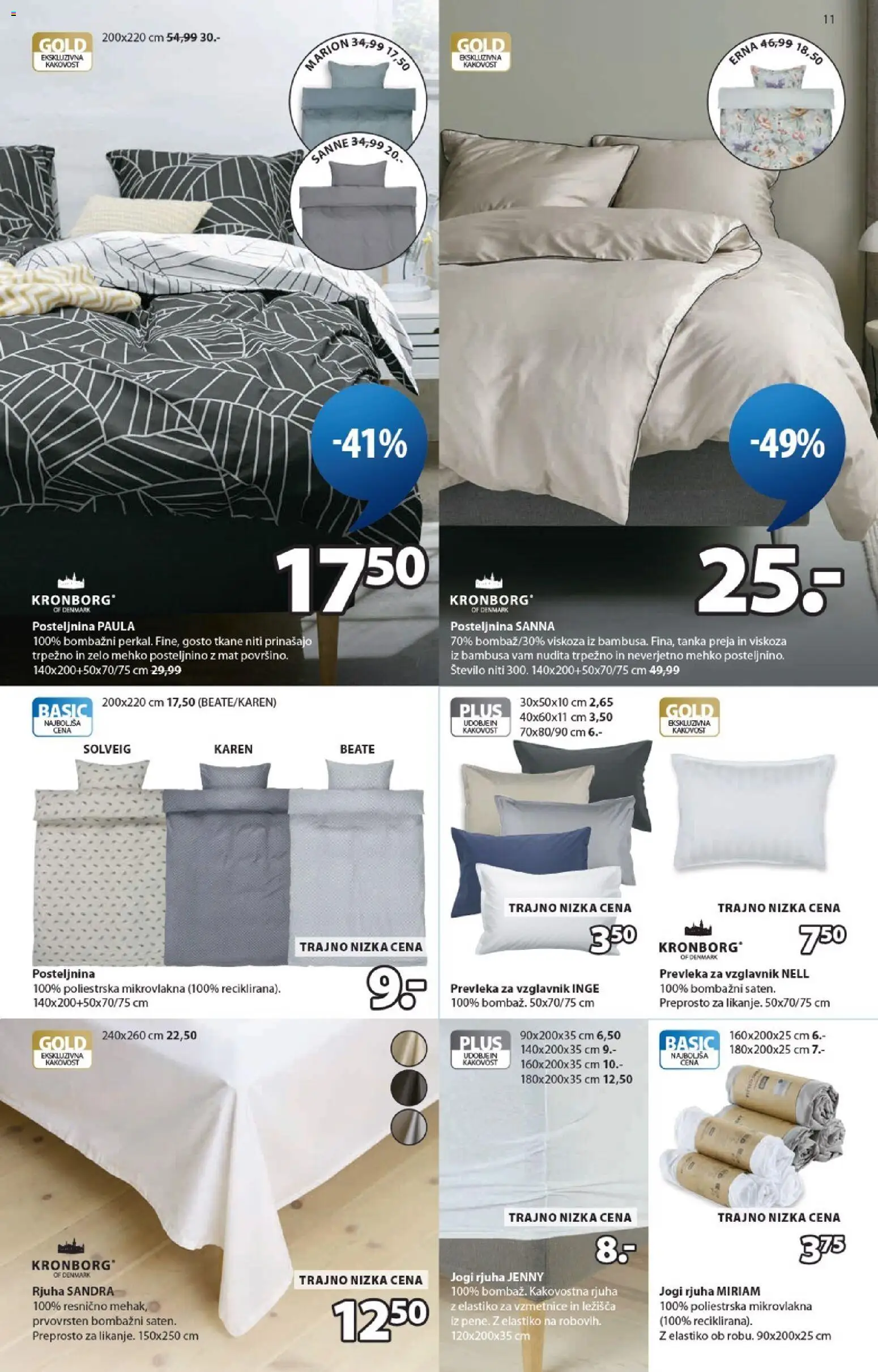 Novi JYSK katalog ponudbe – veljaven od 14.10.2026 | Stran: 11 | Izdelki: Prevleka, Posteljnina, Rjuha, Jogi