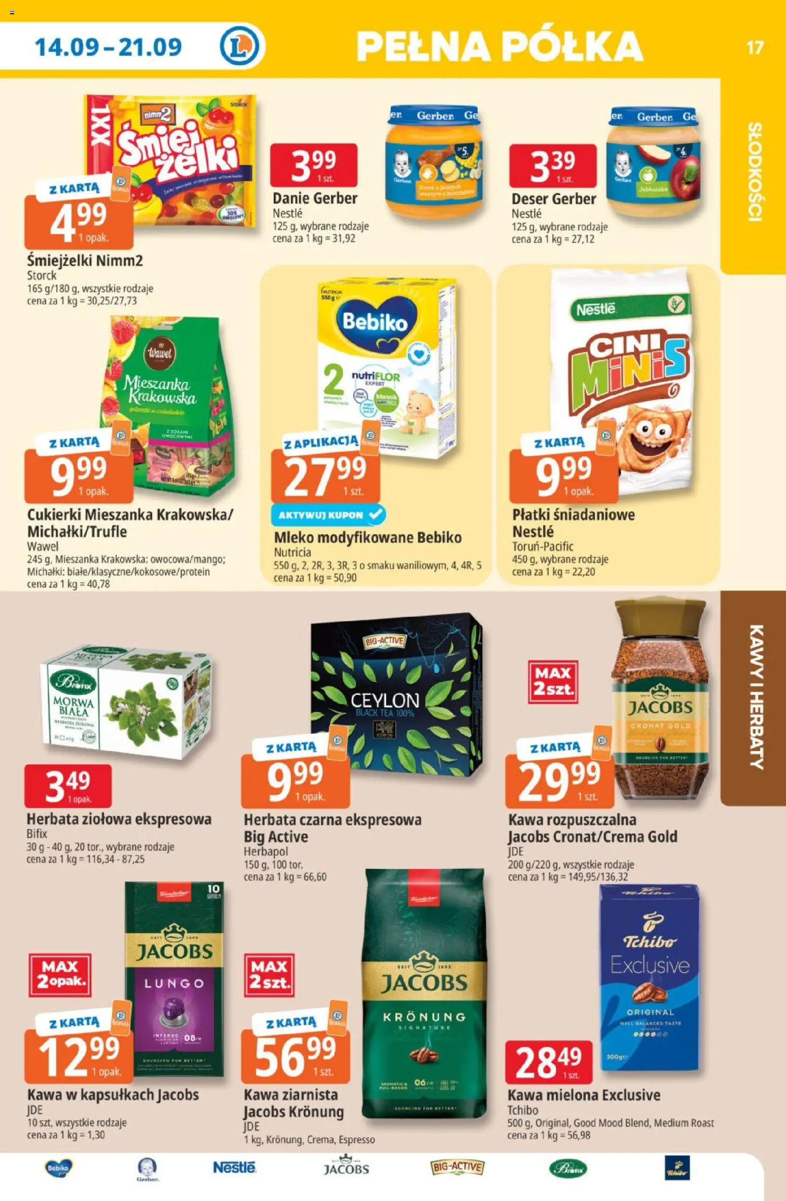 E.Leclerc gazetka od 14.09.2026 | Strona: 17 | Produkty: Półka, Cukierki, Płatki, Warzywa