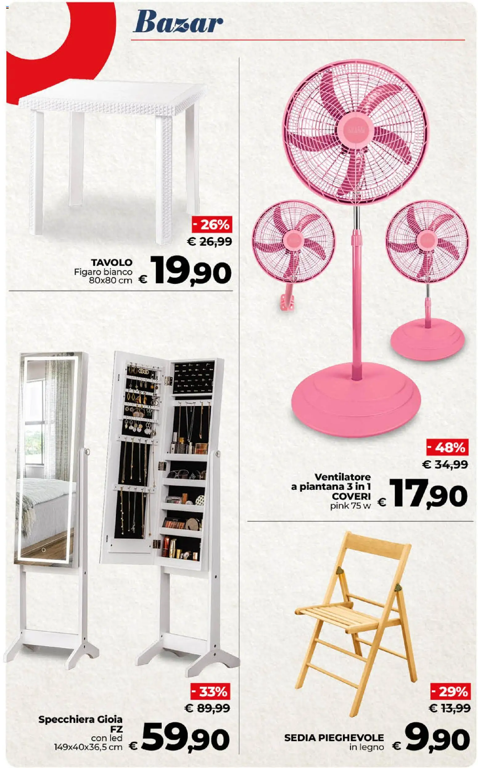 Volantino COOP del 31/07/2026 | Pagina: 45 | Prodotti: Ventilatore, Tavolo, Sedia