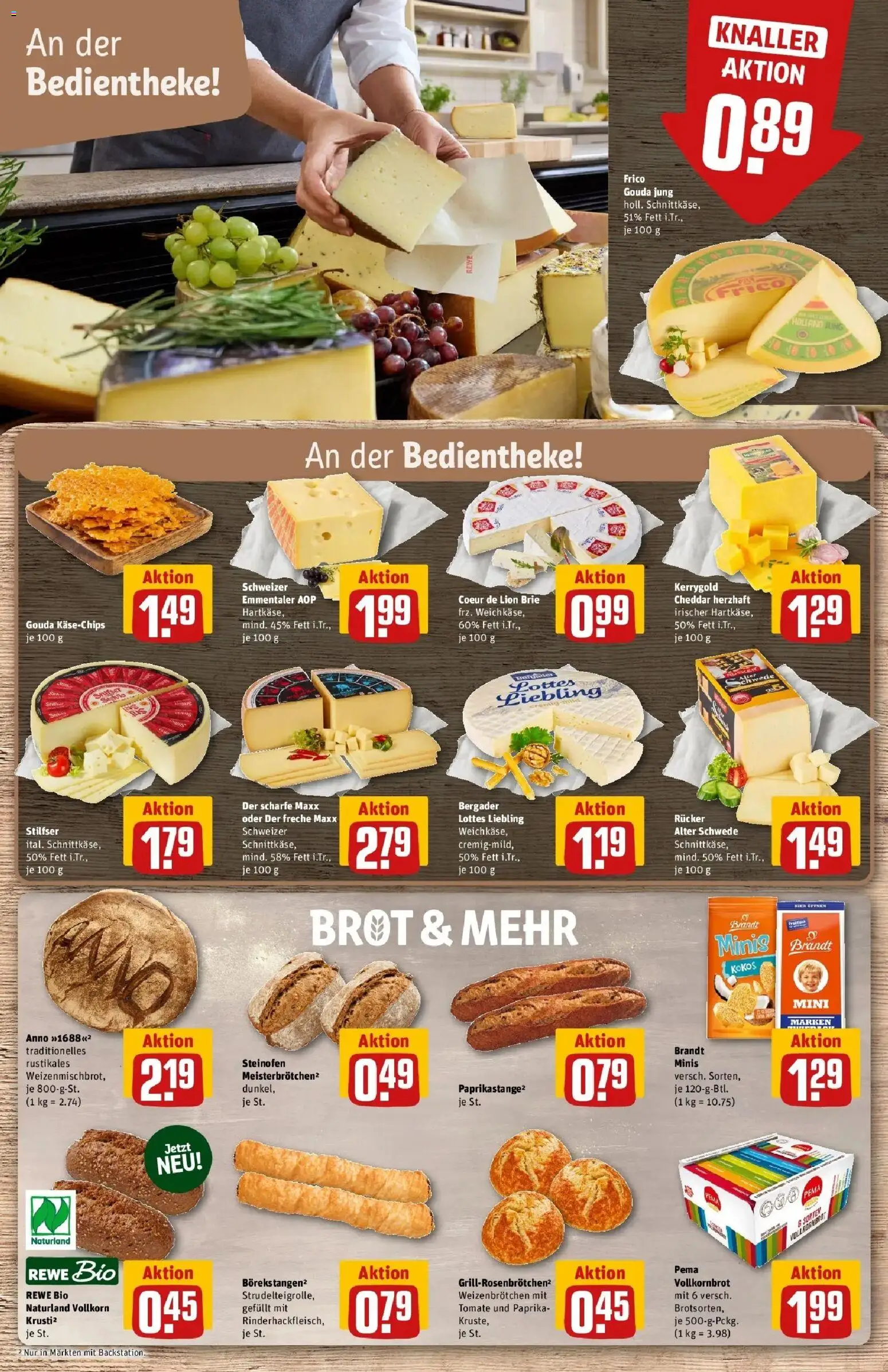 REWE Prospekt ab 10.08.2026 zum Blättern » Angebote | Seite: 9 | Produkte: Gouda, Vollkornbrot, Paprika, Brot