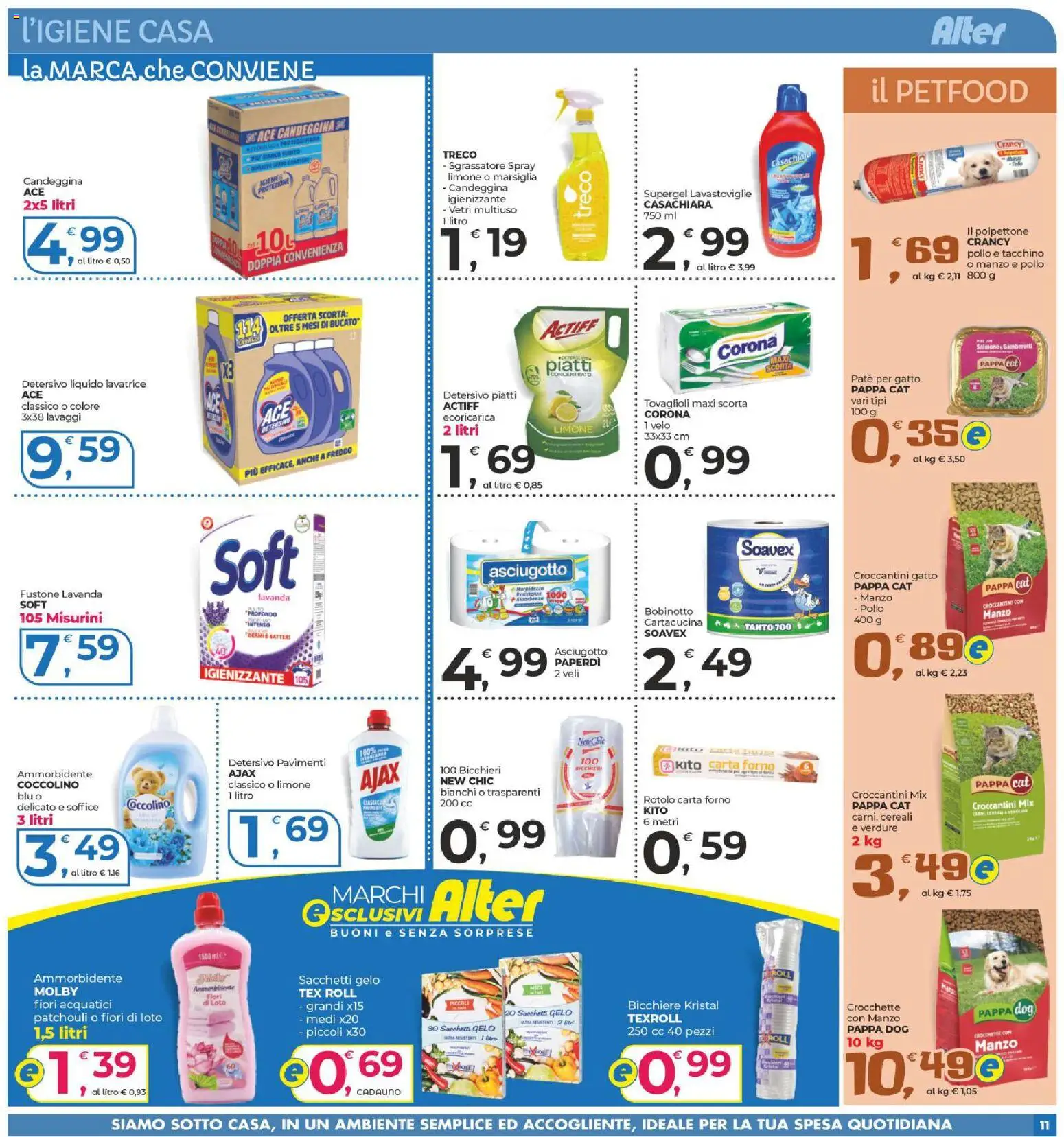 Volantino Alter Discount del 15.05.2026 | Pagina: 11 | Prodotti: Paté, Pollo, Candeggina, Lavatrice