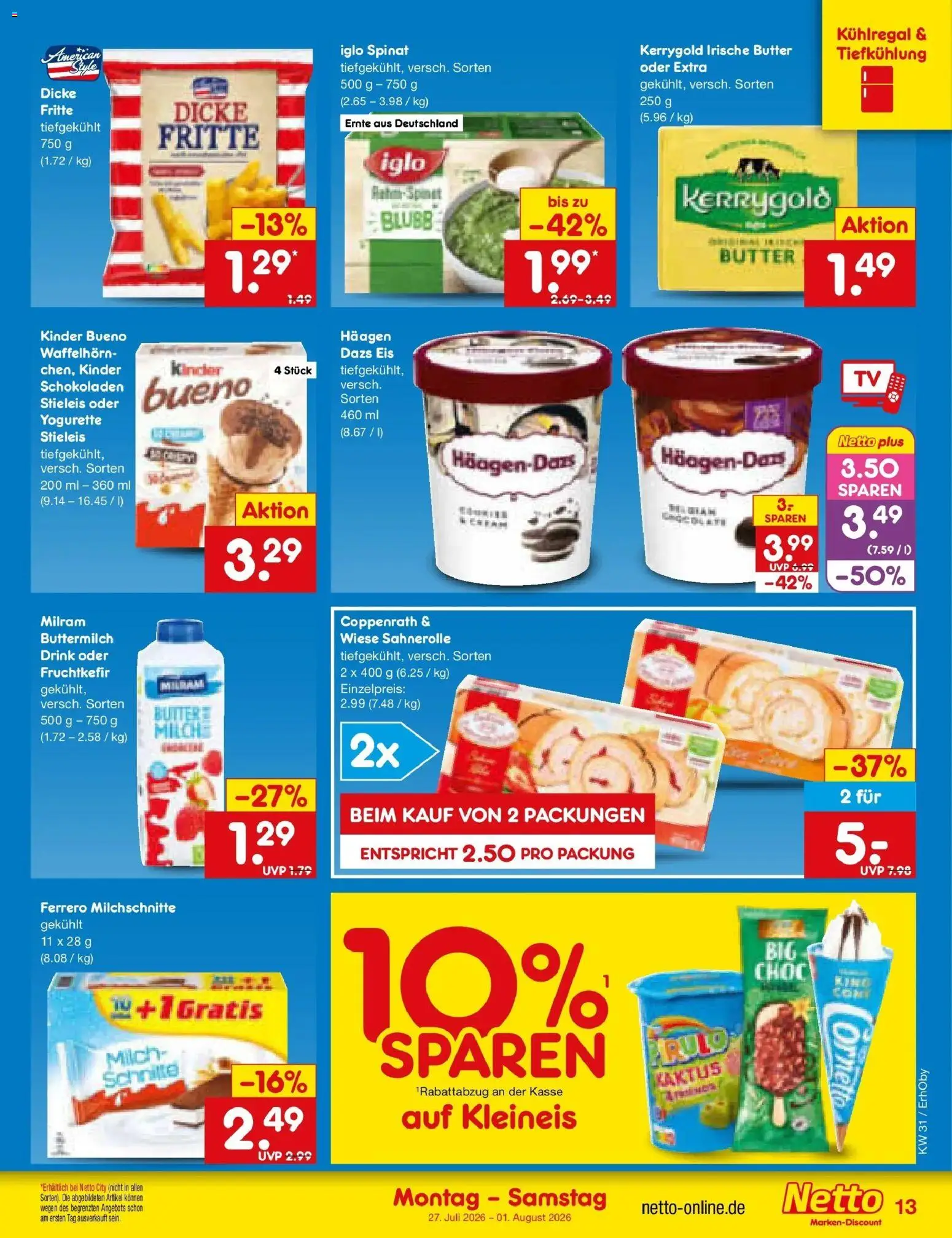 Netto Marken-Discount Prospekt Velden – gültig ab 27.07.2026 | Seite: 21 | Produkte: Buttermilch, Butter, Yogurette, Milram