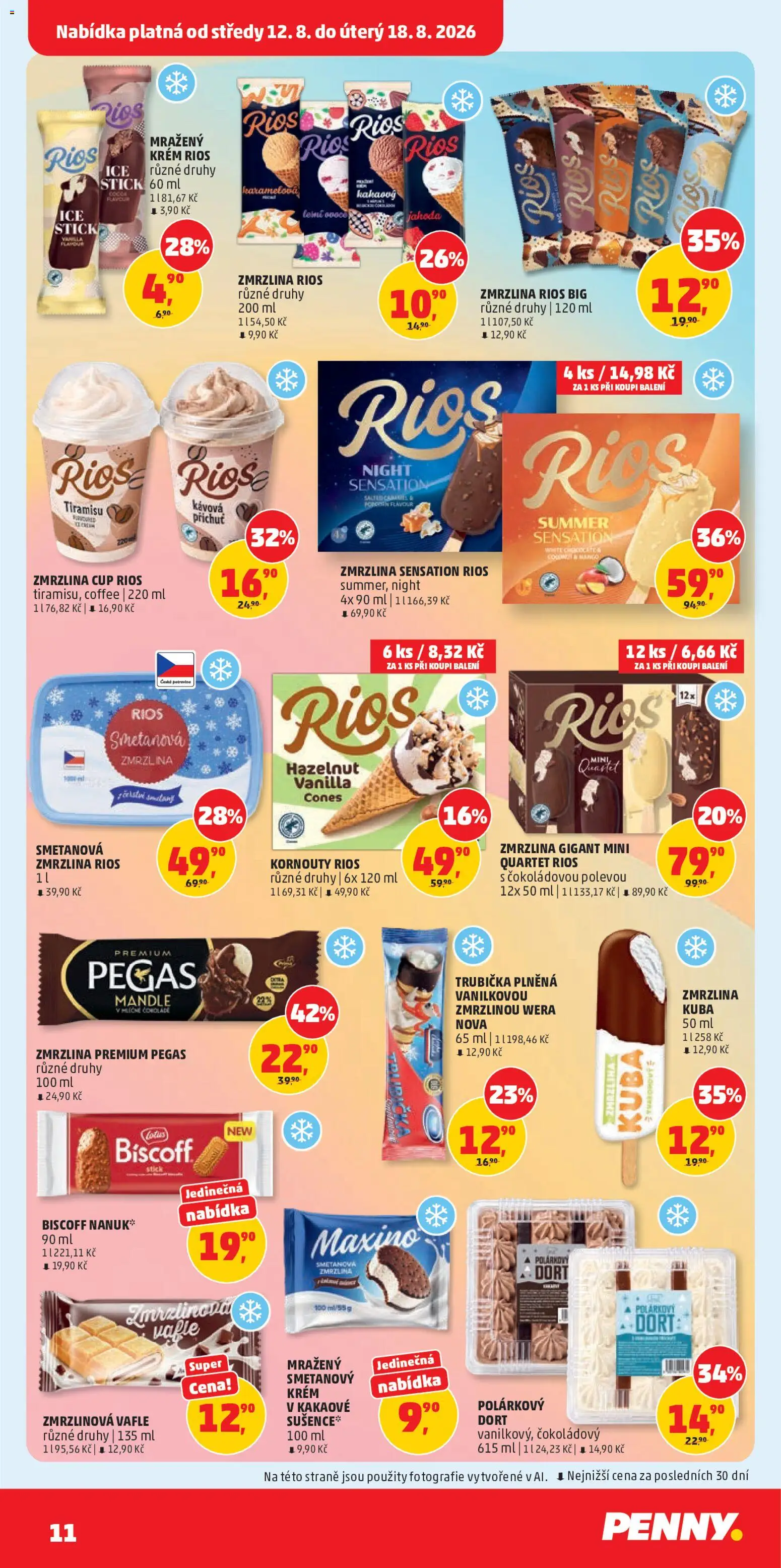 Penny Market leták od 12.08.2026 | Strana: 11 | Produkty: Tiramisu, Vafle, Krém, Polárkový dort
