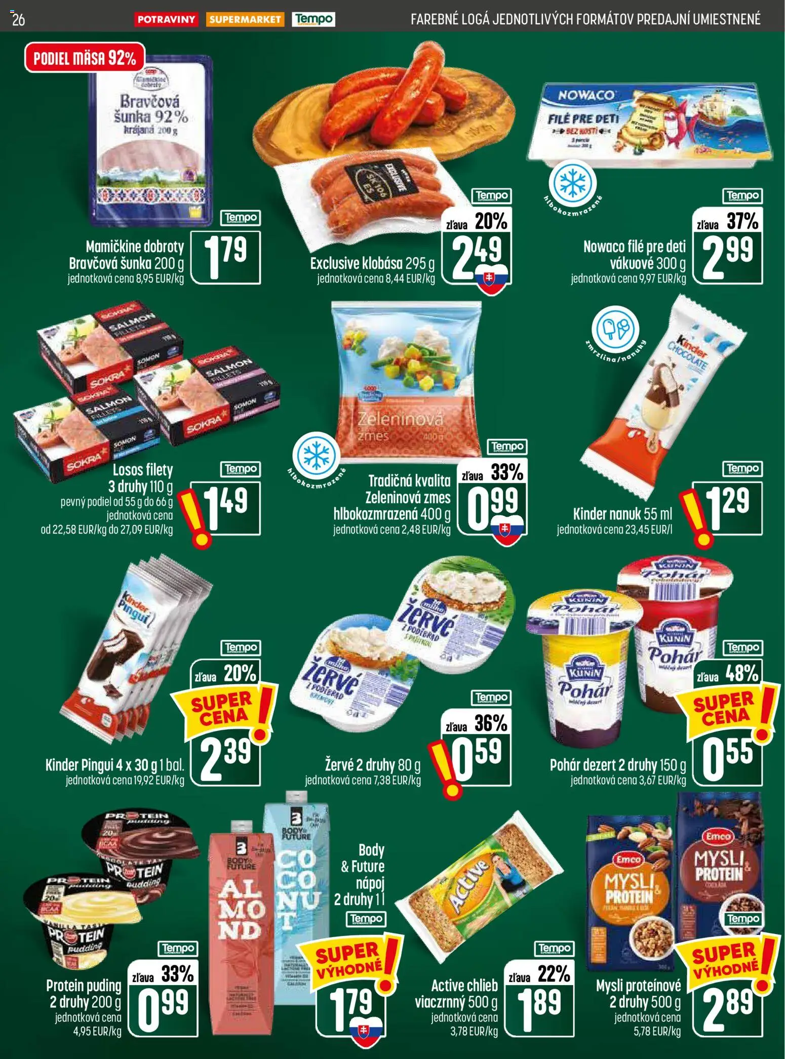 Nové COOP Jednota akcie – leták je platný od 13.08.2026 | Strana: 26 | Produkty: Chlieb, Nanuk, Zeleninová zmes, Dezert