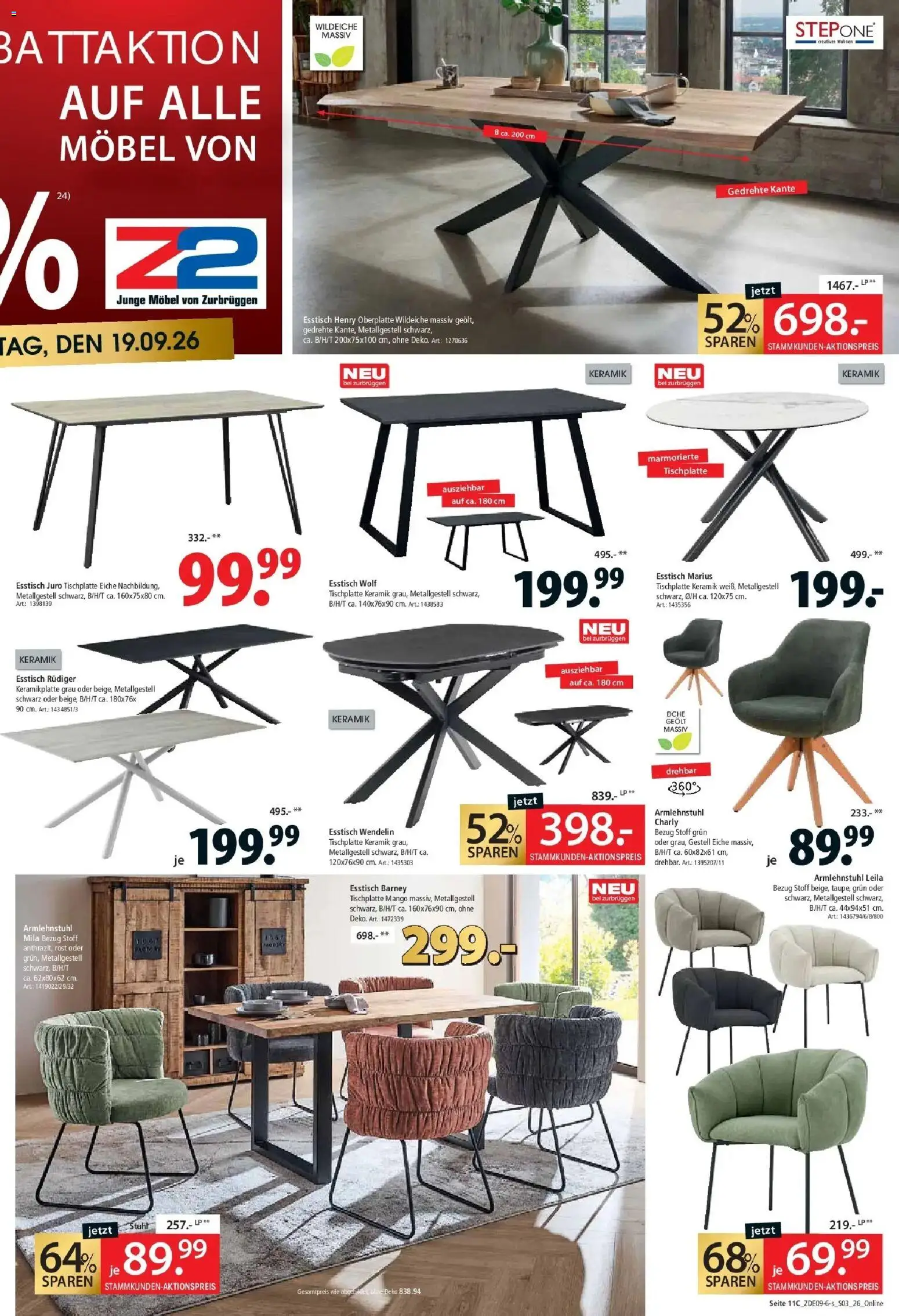Zurbrüggen Prime Shopping week (ab 05.09.2026) zum Blättern | Seite: 21 | Produkte: Esstisch, Stuhl, Mango