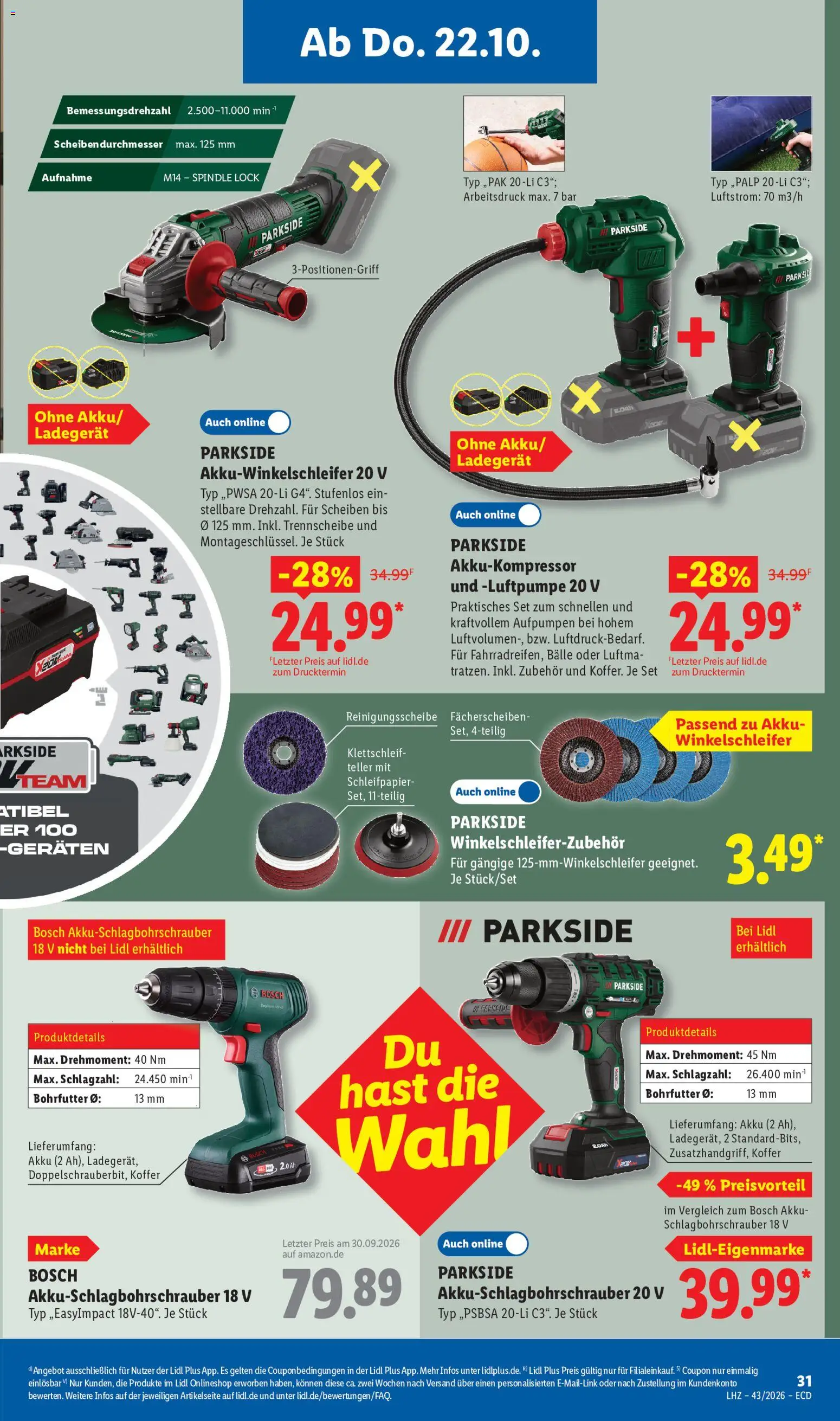 Lidl Německo leták od 19.10.2026 | Strana: 19 | Produkty: Parkside
