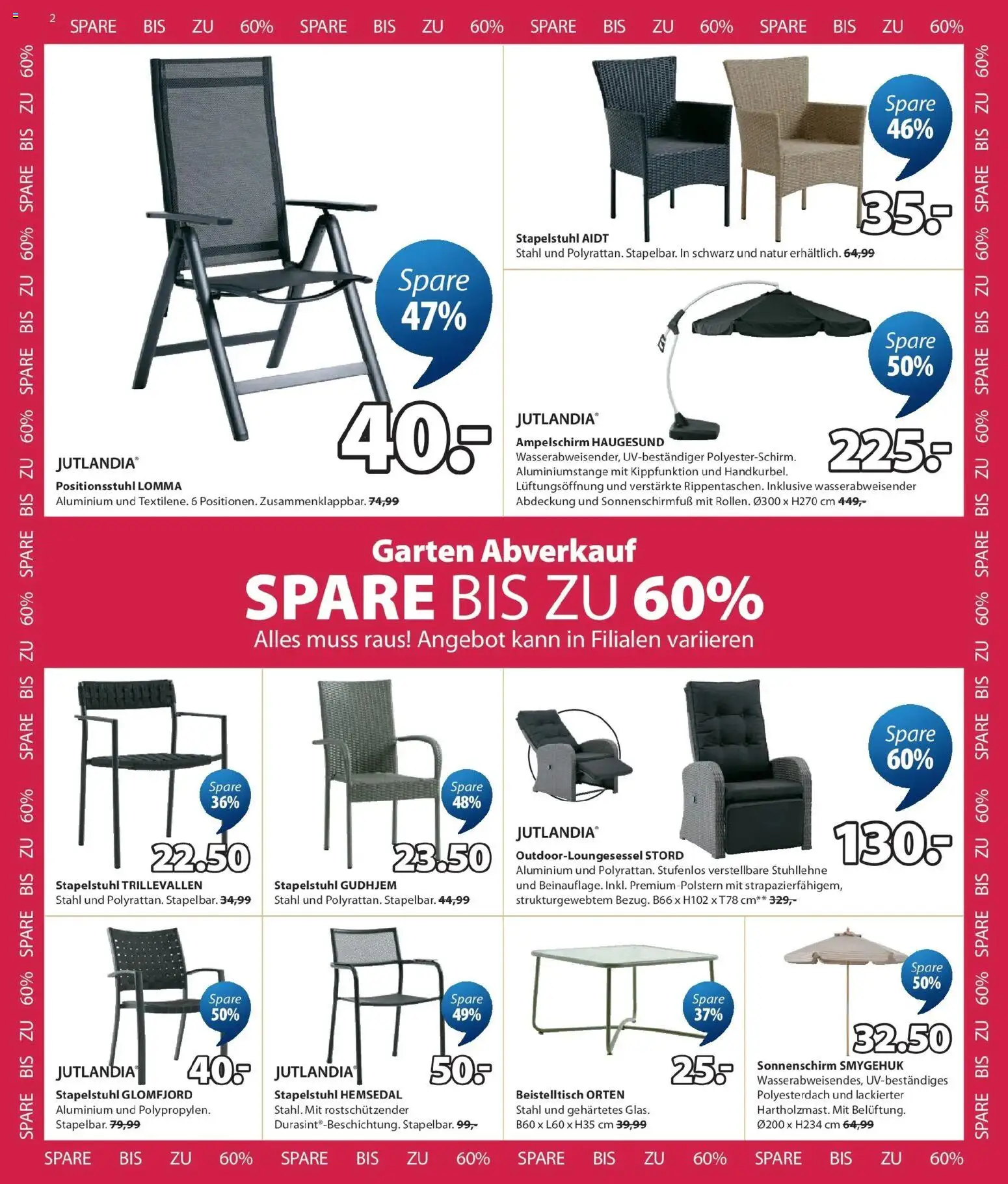 JYSK Garten Abverkauf Spare Bis Zu 60% gültig ab 03.08.2026 | Seite: 2