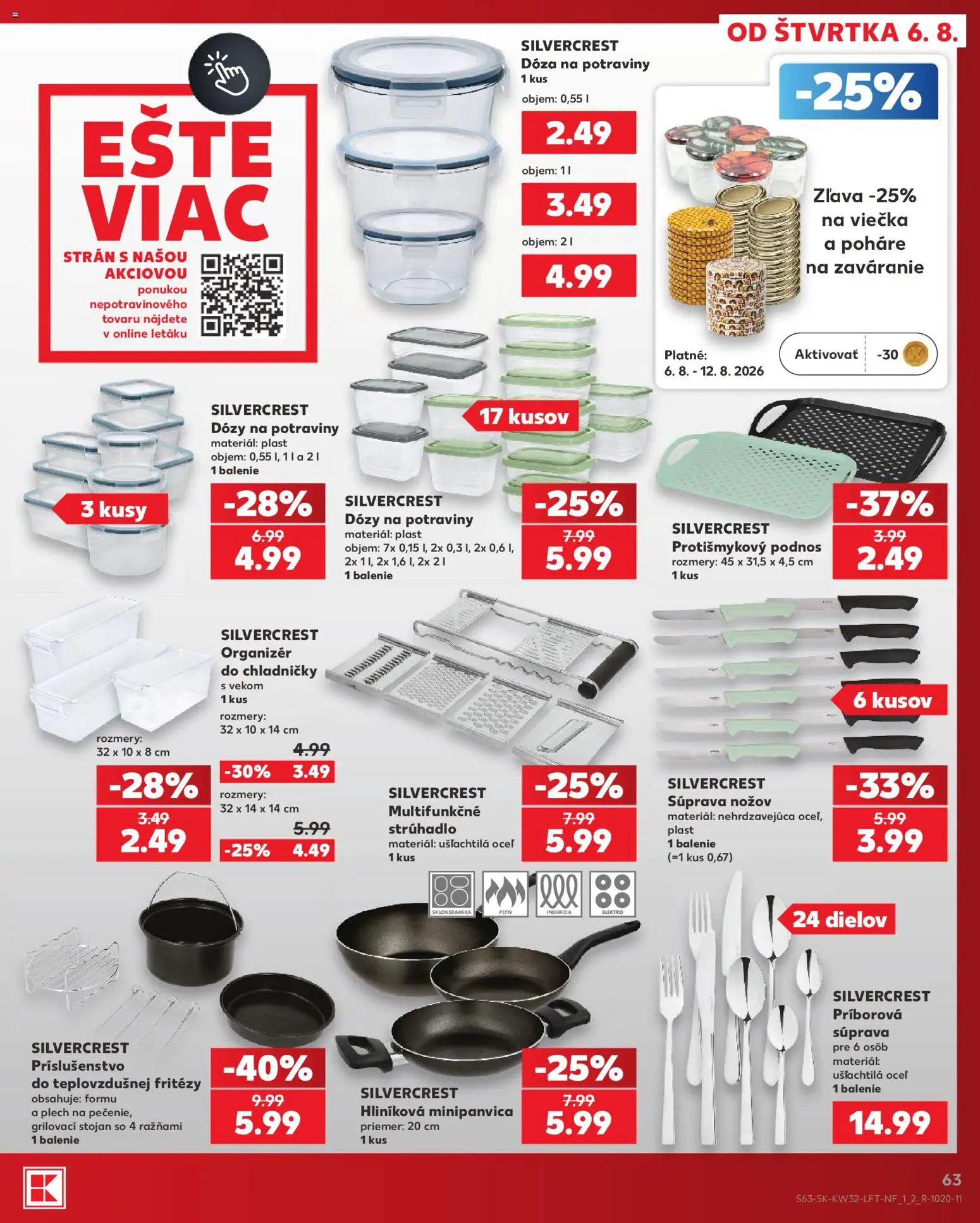 Nové Kaufland akcie – leták je platný od 06.08.2026 | Strana: 63 | Produkty: Organizér, Indukcia