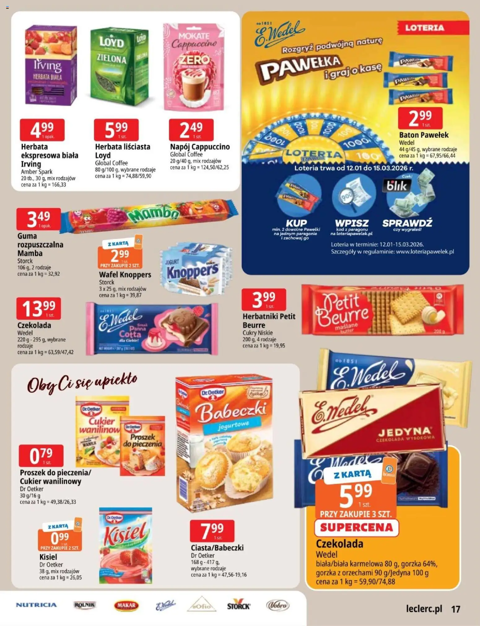 E.Leclerc gazetka - Zielona Góra od 03.03.2026 | Strona: 17 | Produkty: Karta, Herbata liściasta, Baton, Herbata