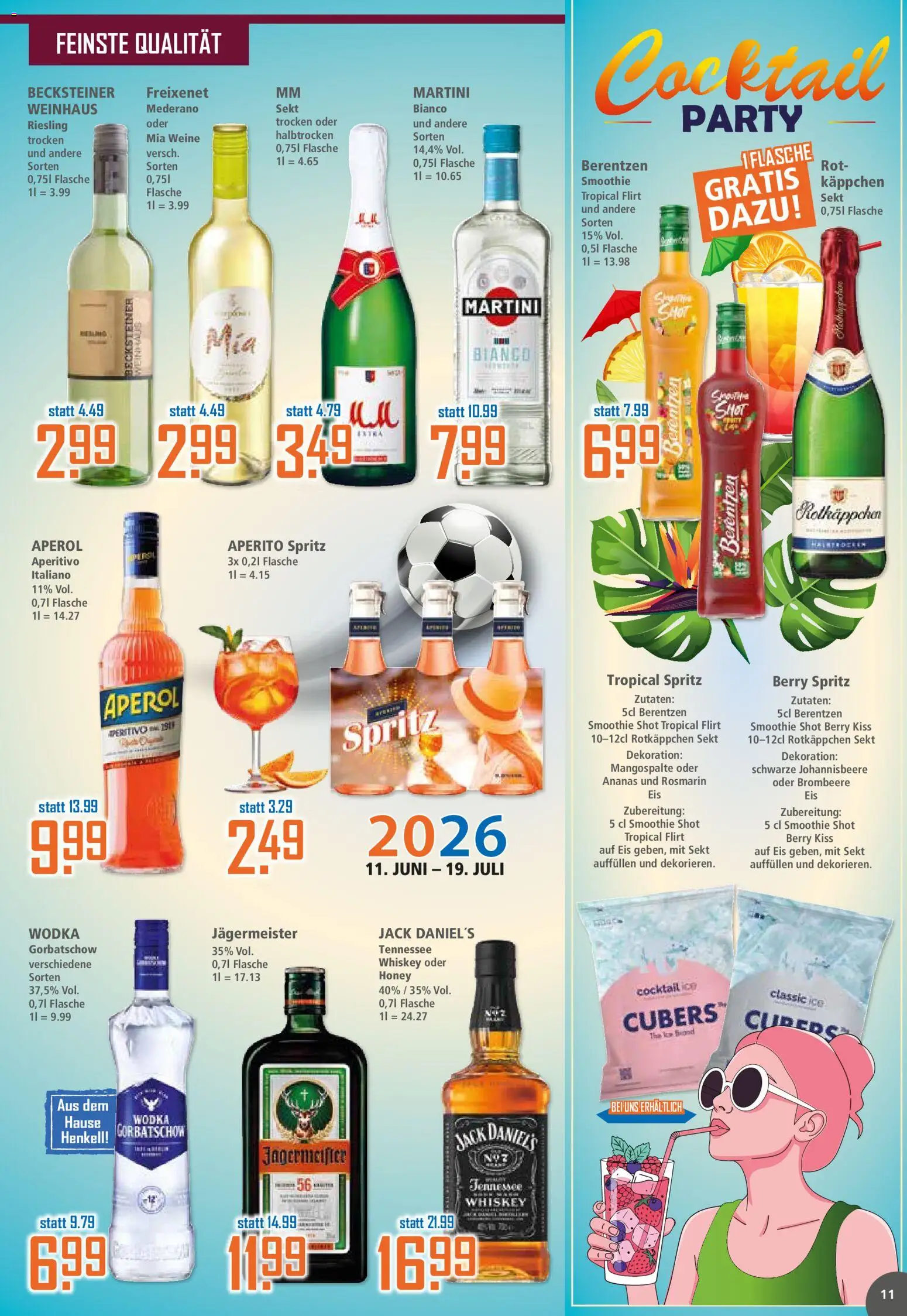 Klaas & Kock Prospekt – gültig ab 06.07.2026 | Seite: 11 | Produkte: Martini, Freixenet, Sekt, Ananas