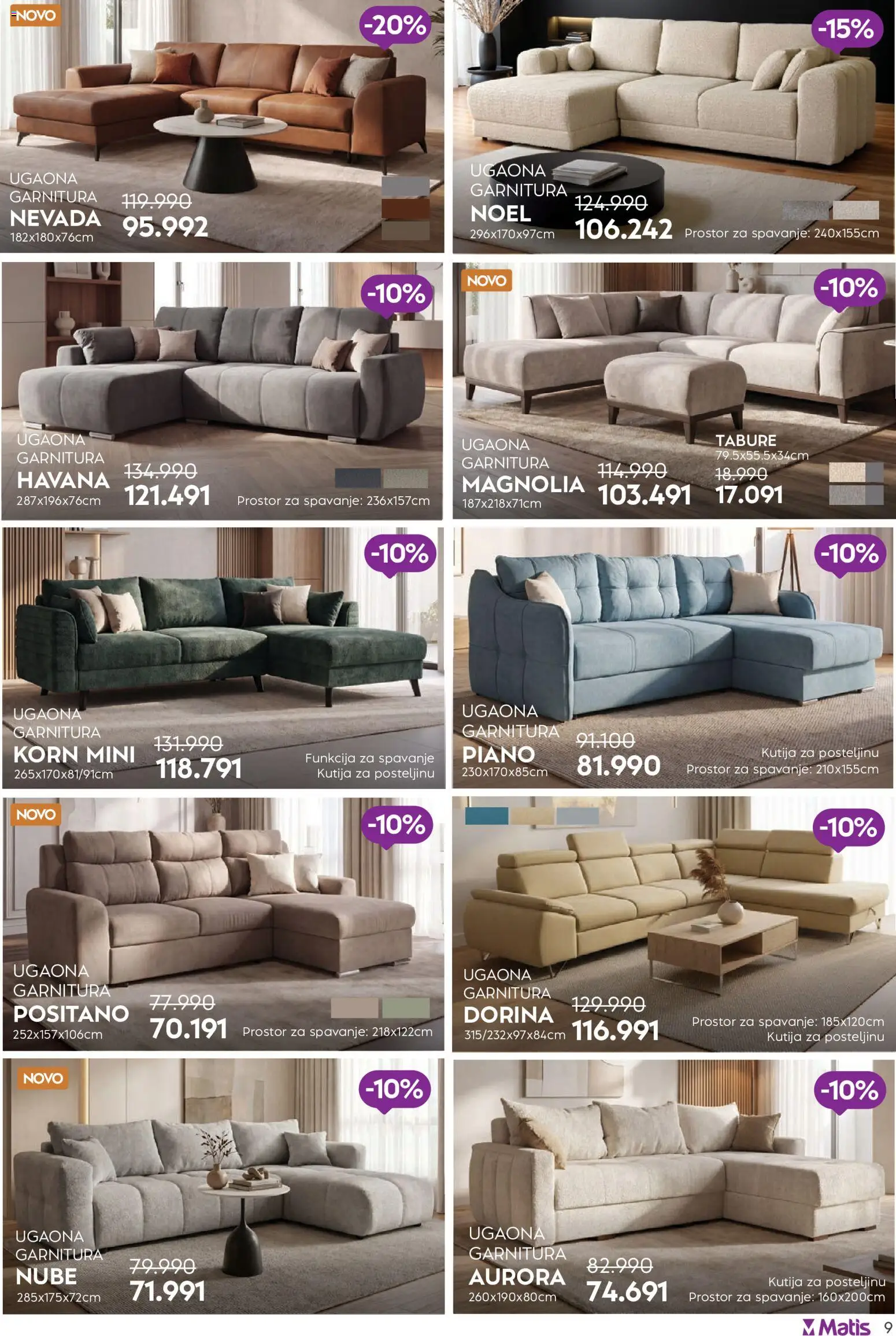Matis katalog - važi od 19.10.2026 | Strana: 9 | Proizvode: Kutija, Tabure, Ugaona garnitura, Havana