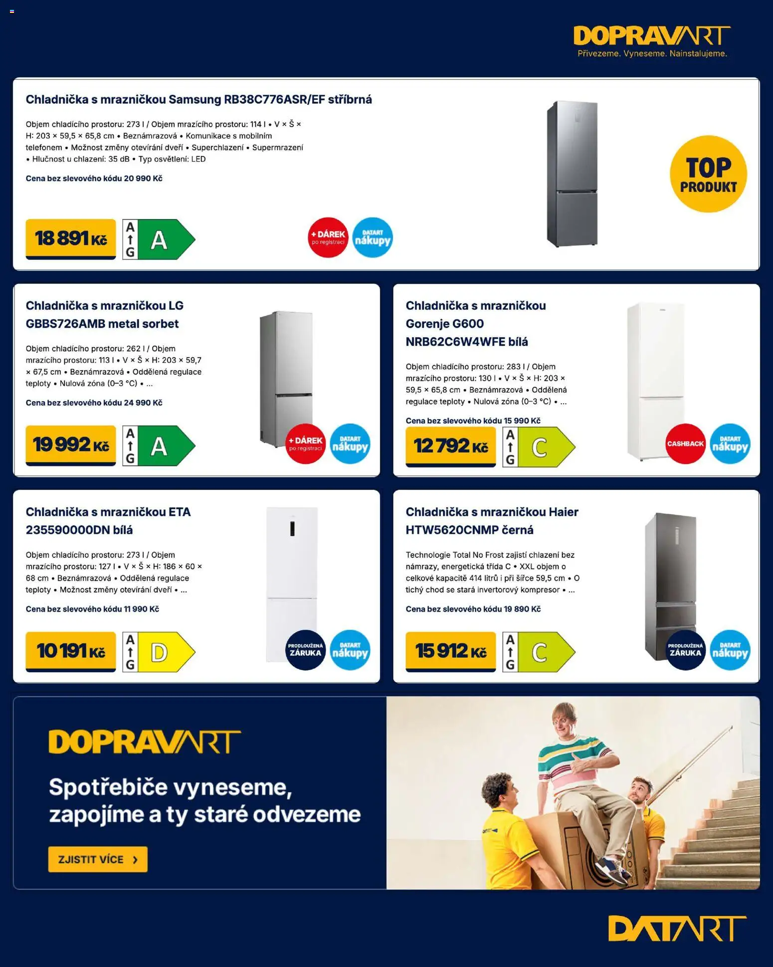 Datart leták od 20.07.2026 | Strana: 15 | Produkty: Samsung, Chladnička, Sorbet, LED