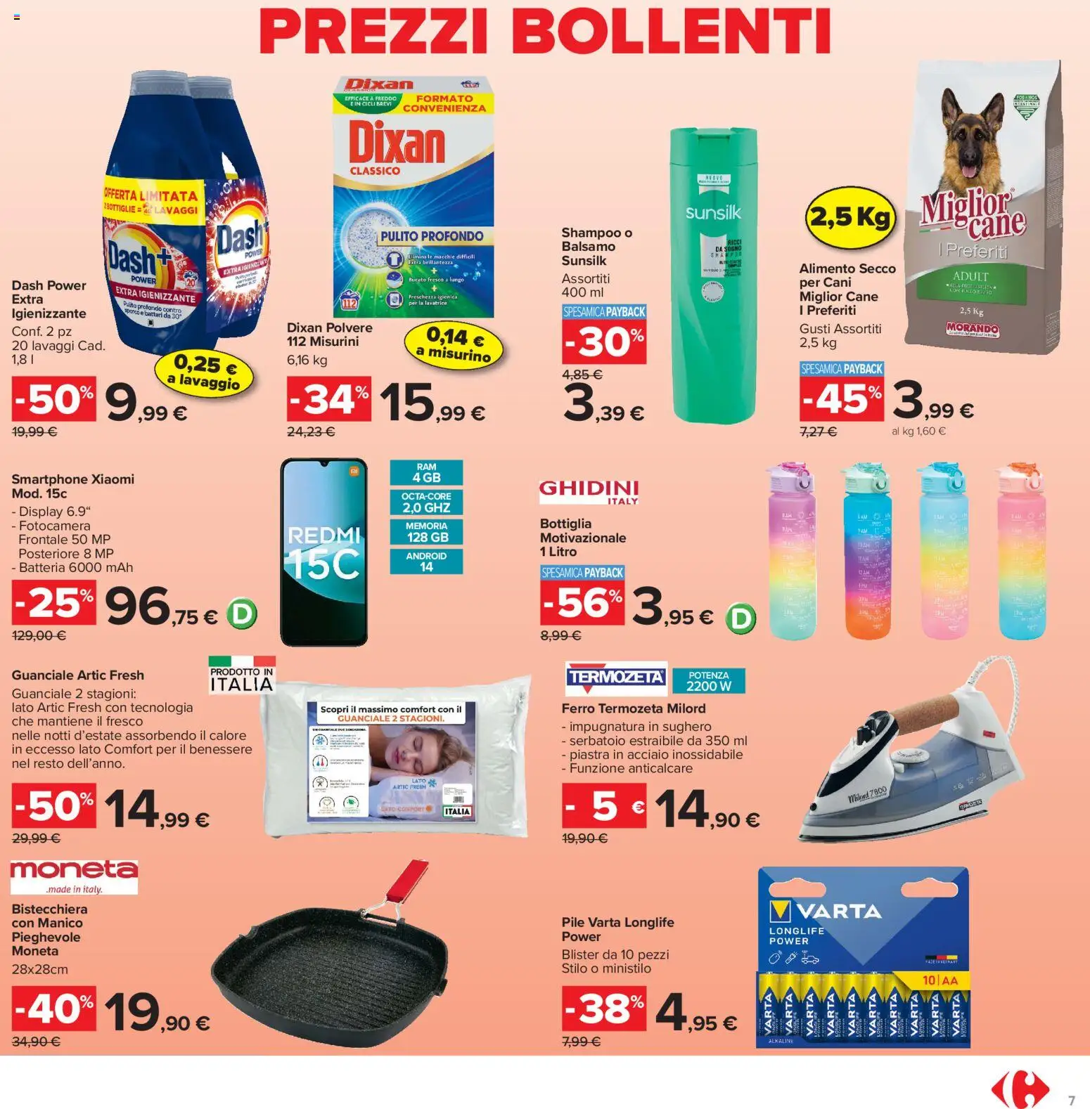 Volantino Carrefour del 06/08/2026 | Pagina: 7 | Prodotti: Pile, Shampoo, Bottiglia, Batteria