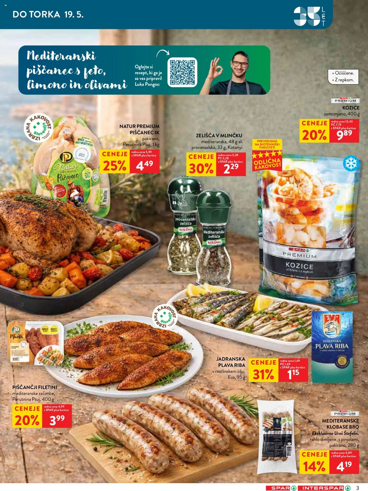 Novi Spar katalog ponudbe – veljaven od 13.05.2026 | Stran: 3 | Izdelki: Kozice, Riba, Klobase