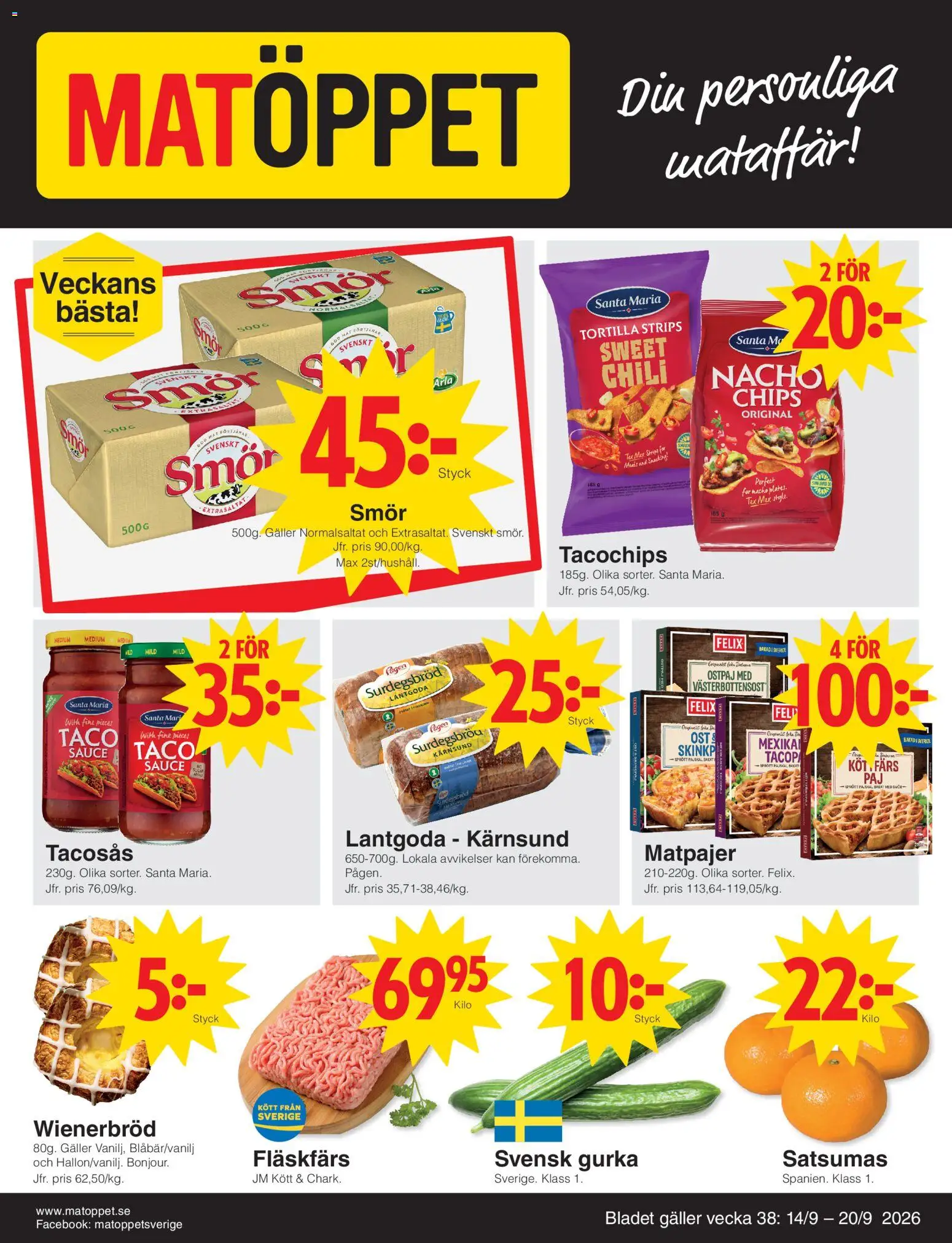 Matöppet reklamblad aktuell från 14/09/2026 | Sida: 1