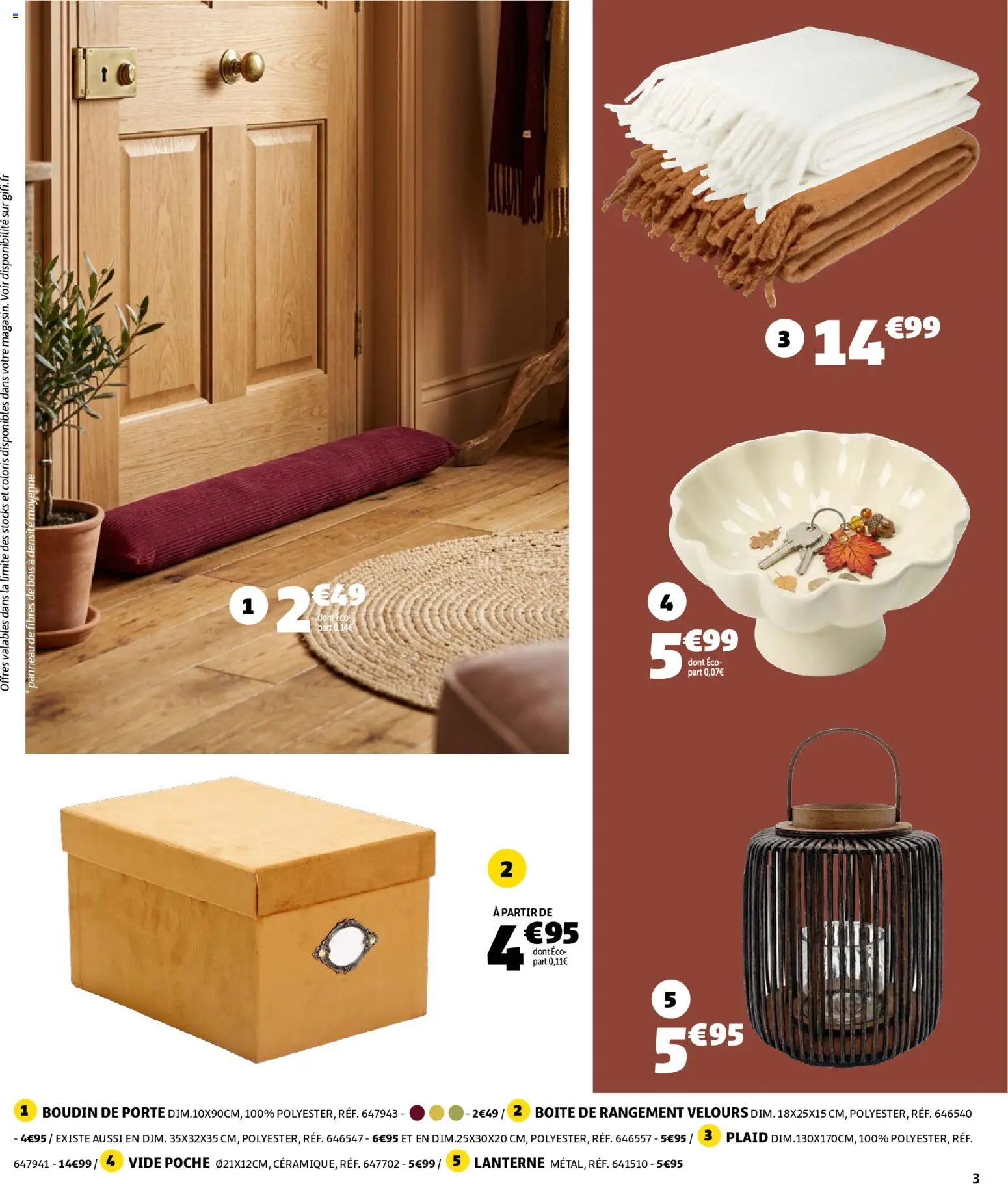 {H1} | Page: 3 | Produits: Boudin de porte, Plaid, Porte, Boîte de rangement