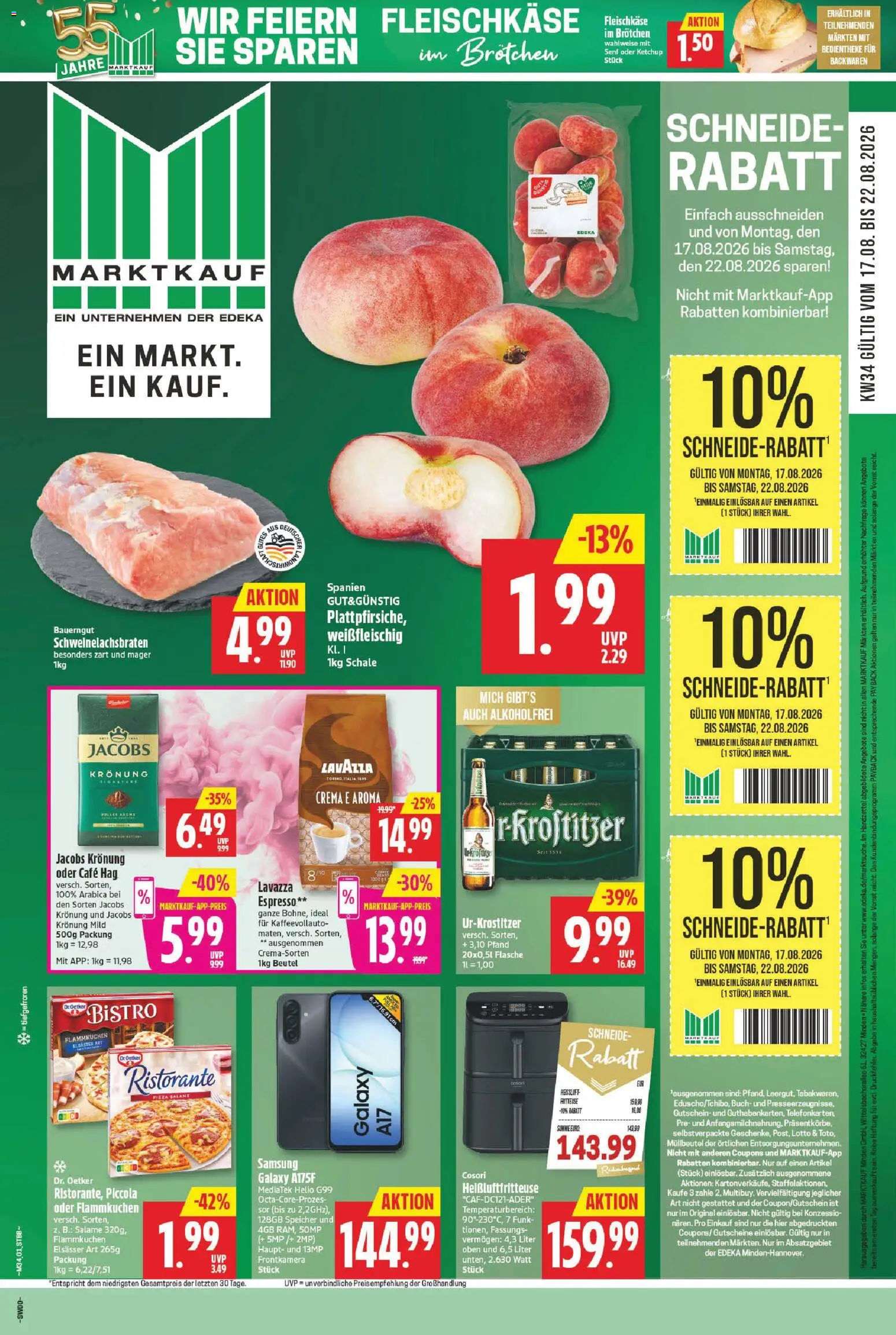 Marktkauf Prospekt – gültig ab 17.08.2026 | Seite: 1 | Produkte: Ristorante, Samsung, Bauerngut, Ketchup
