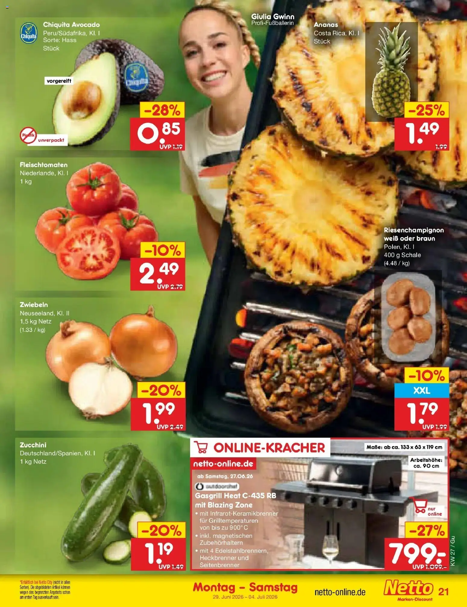 Netto Marken-Discount Prospekt Augustusburg – gültig ab 29.06.2026 | Seite: 31 | Produkte: Ananas, Avocado, Zwiebeln, Zucchini