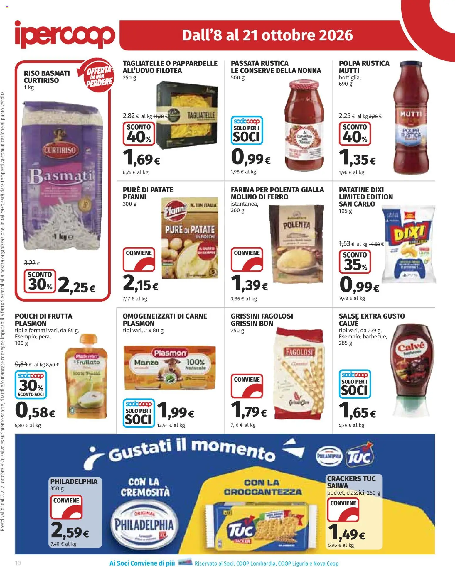 Volantino Ipercoop del 08/10/2026 | Pagina: 10 | Prodotti: Riso, Fiocchi, Frutta, Grissini