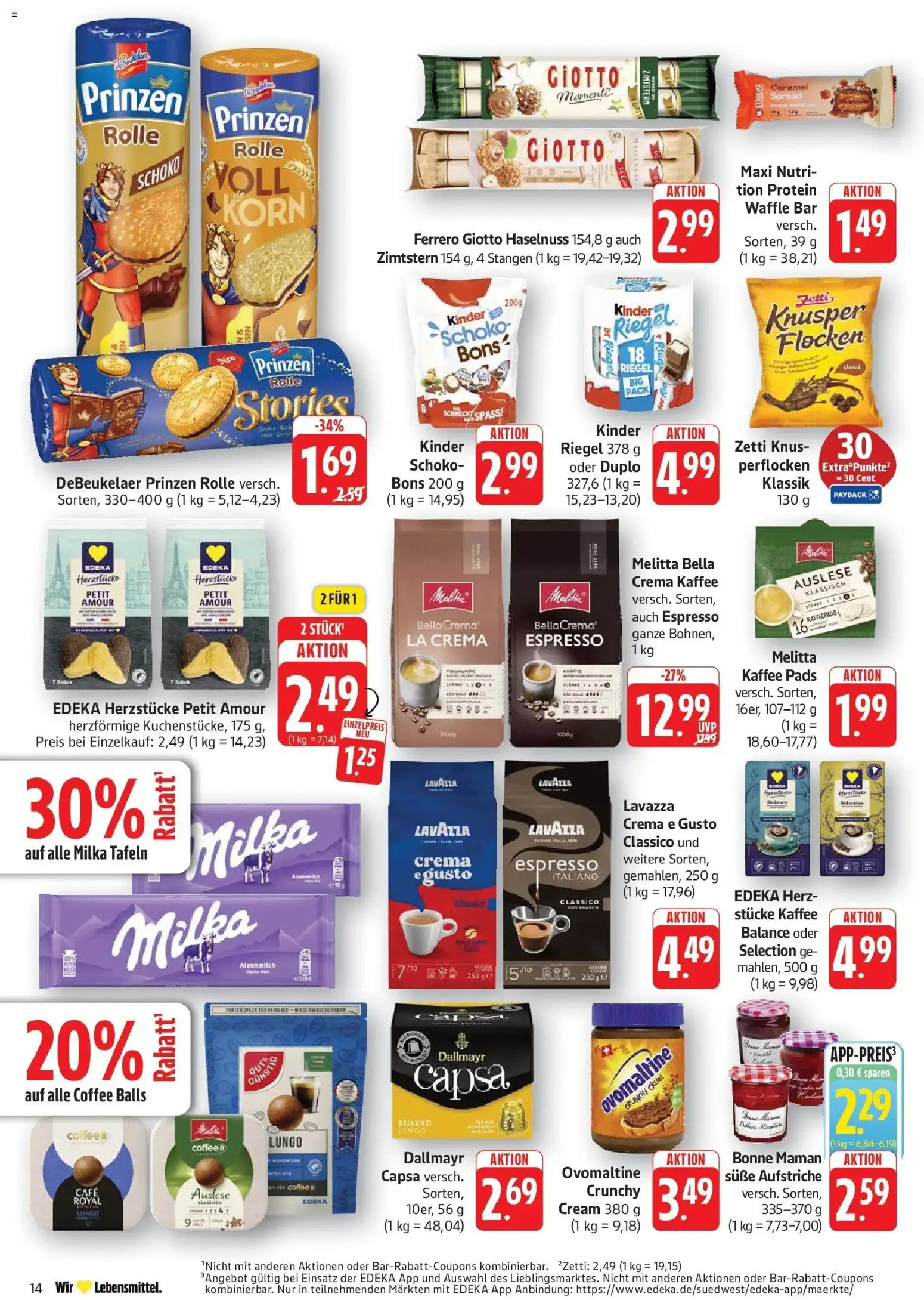 Edeka Prospekt Bad Bergzabern (ab 28.09.2026) » Angebote Online | Seite: 14 | Produkte: Ovomaltine, Lavazza, Milka, Dallmayr