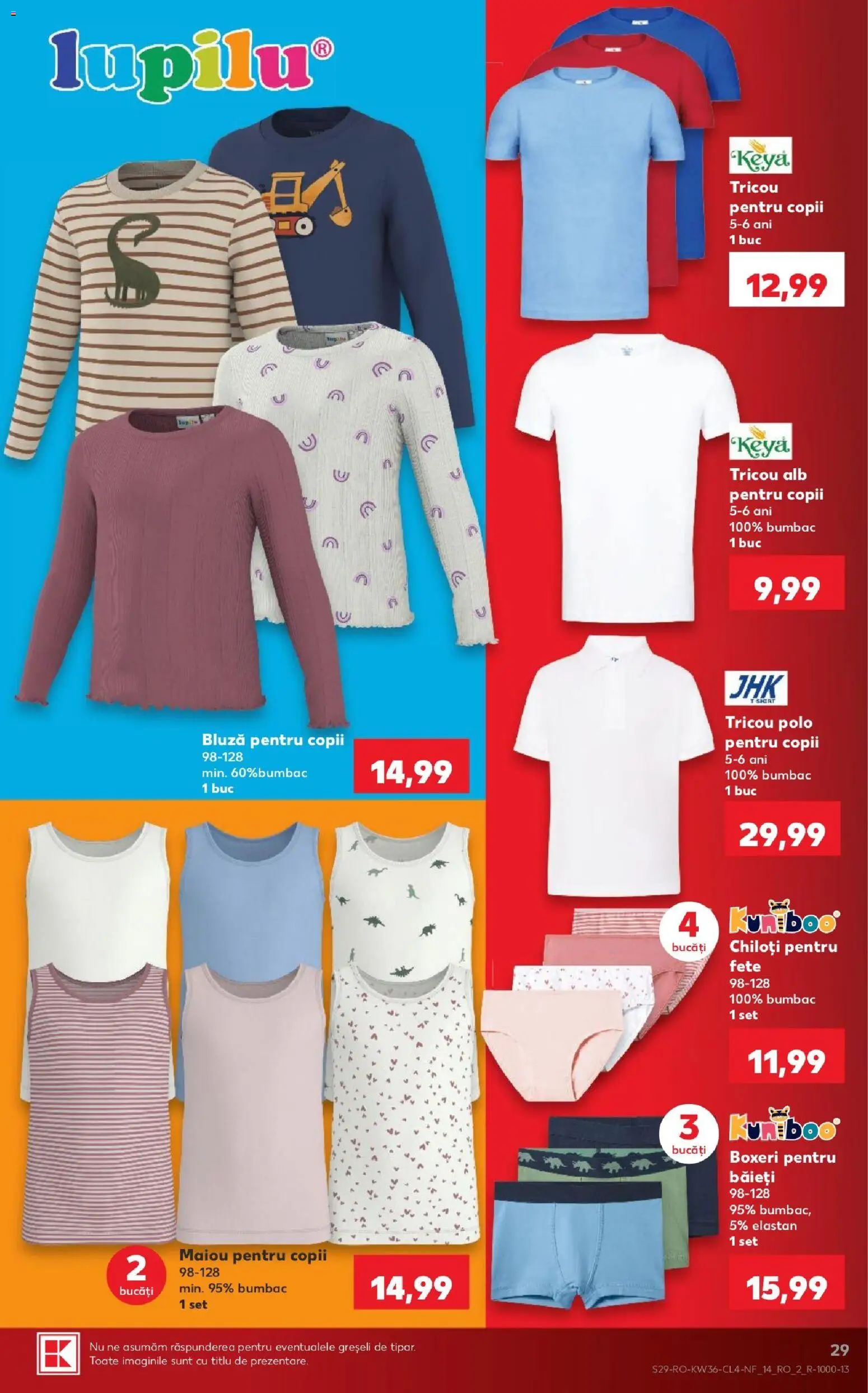 Noul catalog Kaufland – valabil de la 02.09.2026 | Pagină: 29 | Produse: Tricou, Maiou, Bluză, Chiloți