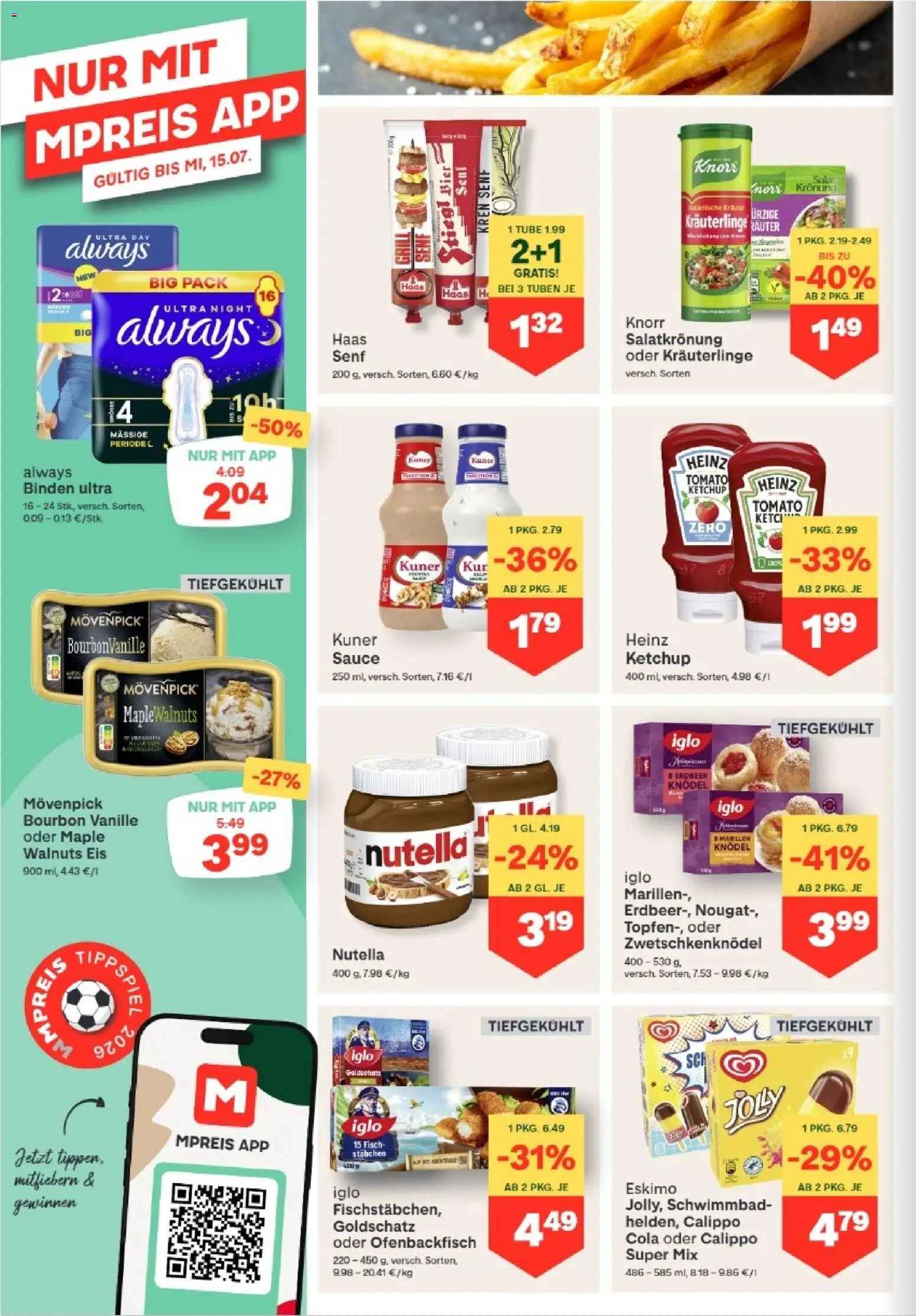 MPREIS Hohenems gültig ab 02.07.2026 | Seite: 8 | Produkte: Ketchup, Eis, Fisch, Bourbon