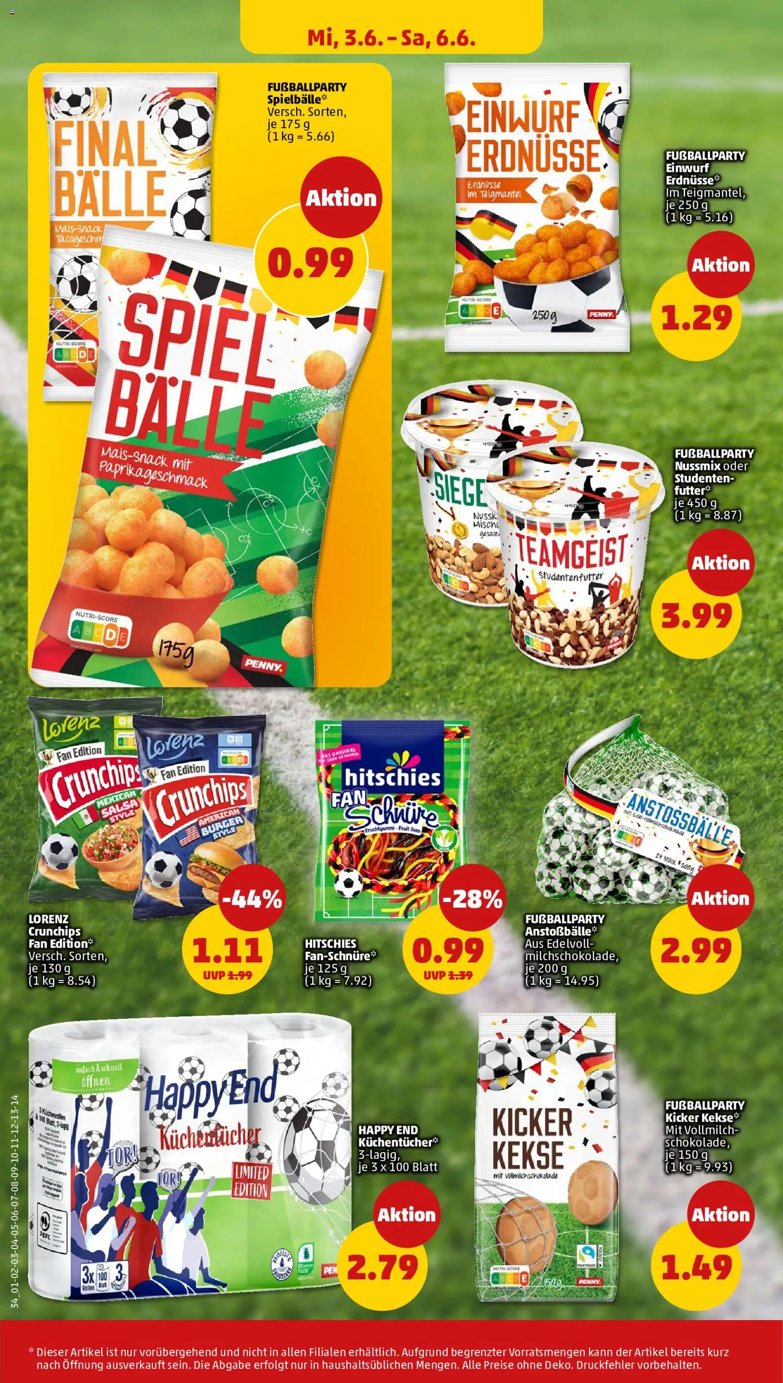 Penny Prospekt – gültig ab 01.06.2026 | Seite: 34 | Produkte: Spiel, Erdnüsse, Burger, Kekse