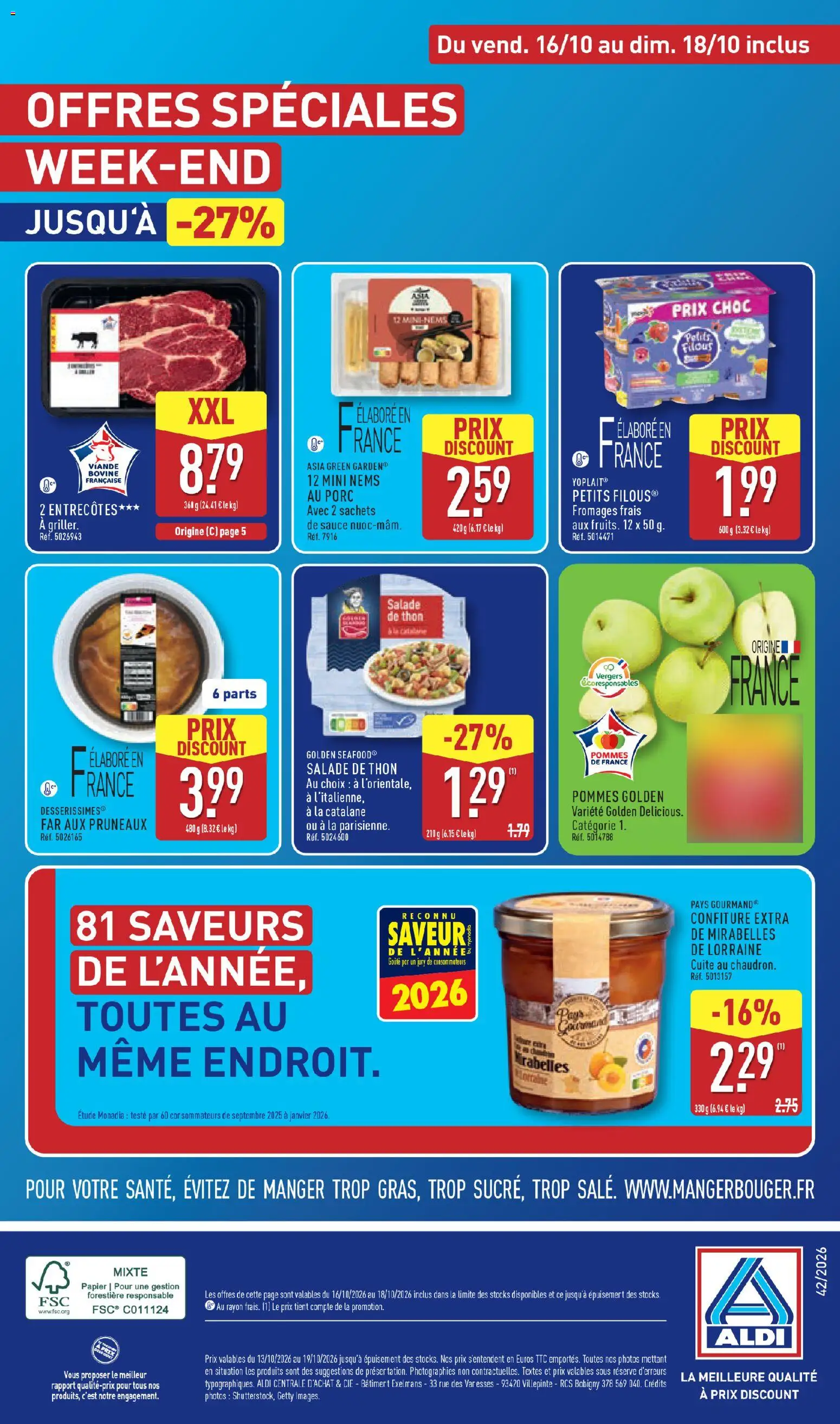 {H1} | Page: 41 | Produits: Pommes golden, Salade de thon, Thon, Viande