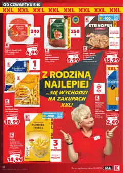 Pogląd oferty "Pizza z pieca z szynką, z salami, Pizza z pieca z szynką, z salami 3 x 350/330 g opakowanie" - ważna od 08.10.2026 | Strona: 22 | Produkty: Szynka, Pasta, Kopytka, Kluski