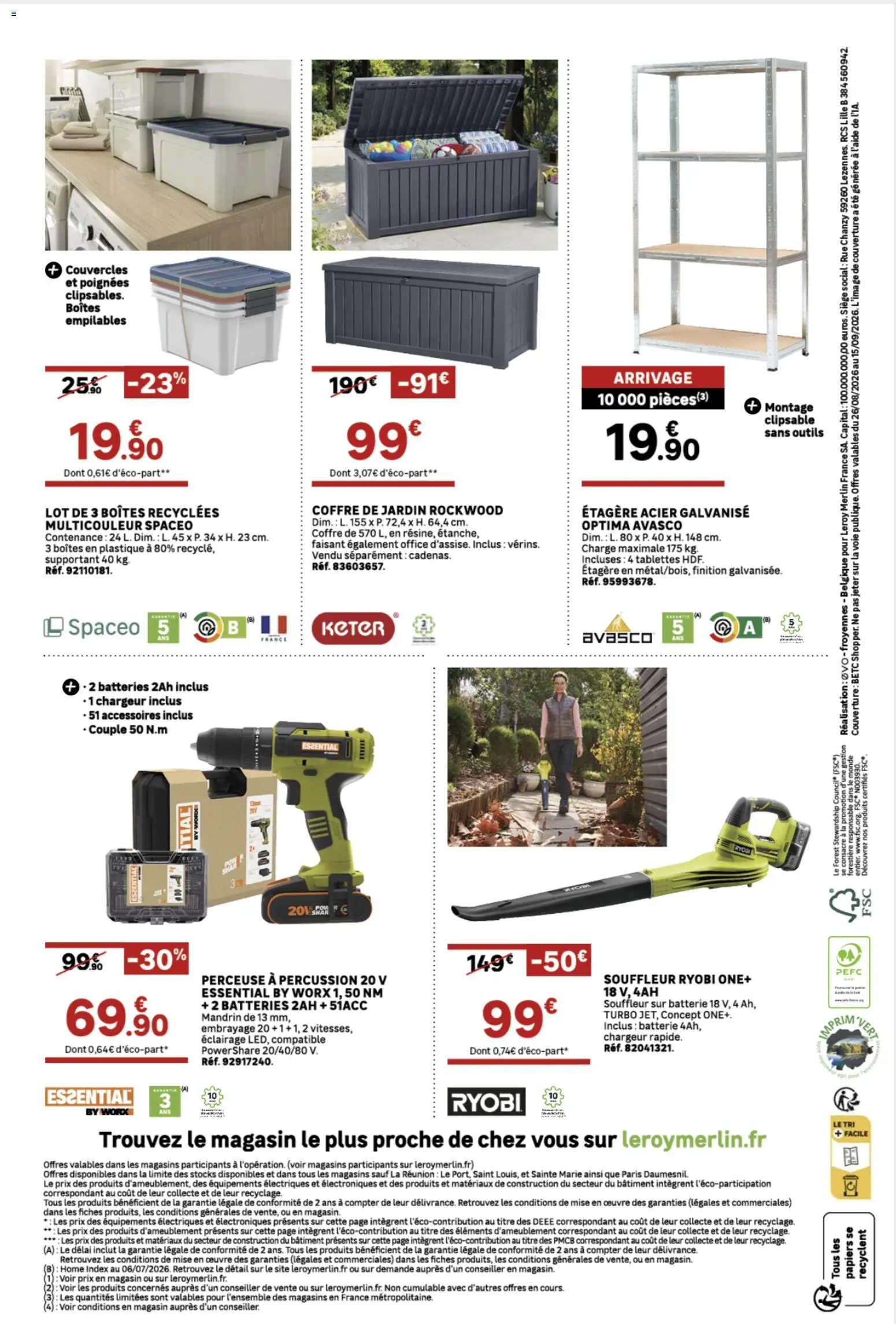 {H1} | Page: 4 | Produits: Poignées, Éclairage, Étagère, Coffre de jardin
