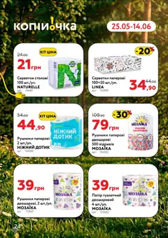 Копійочка акції дійснийкції з 25.05.2026 | Сторінка: 24 | Товари: Рушник, Папір
