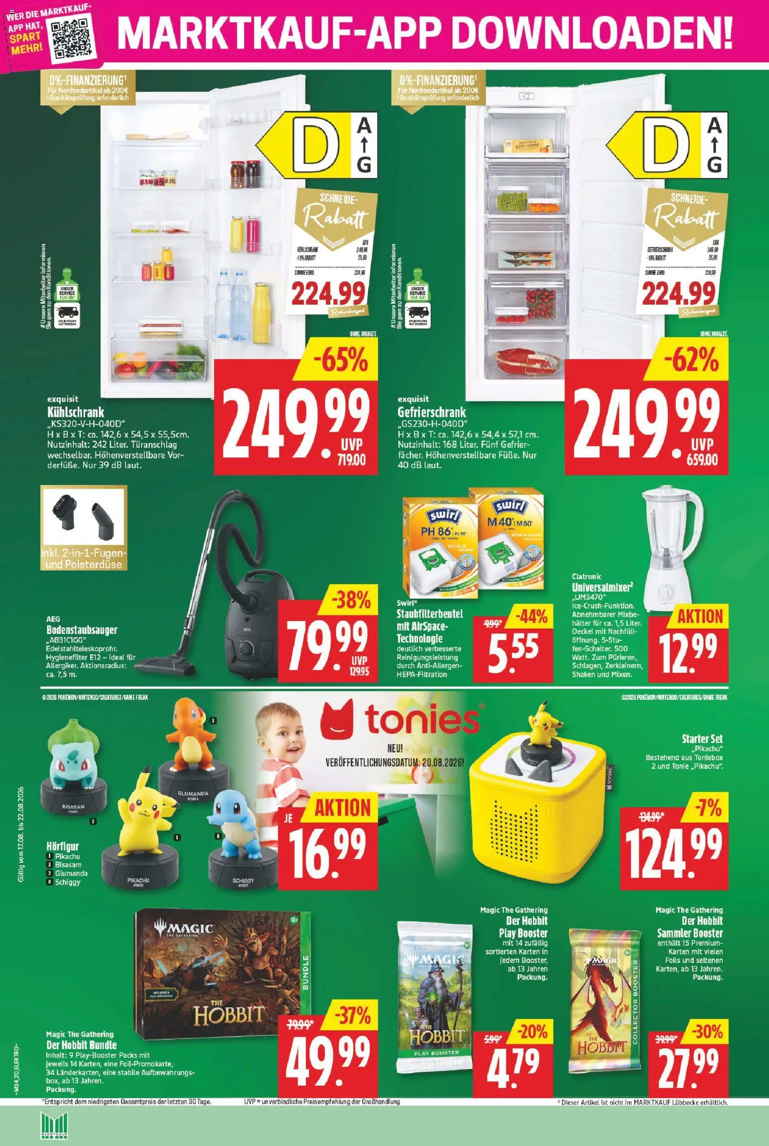 Marktkauf Prospekt – gültig ab 17.08.2026 | Seite: 20 | Produkte: Gefrierschrank, Kühlschrank