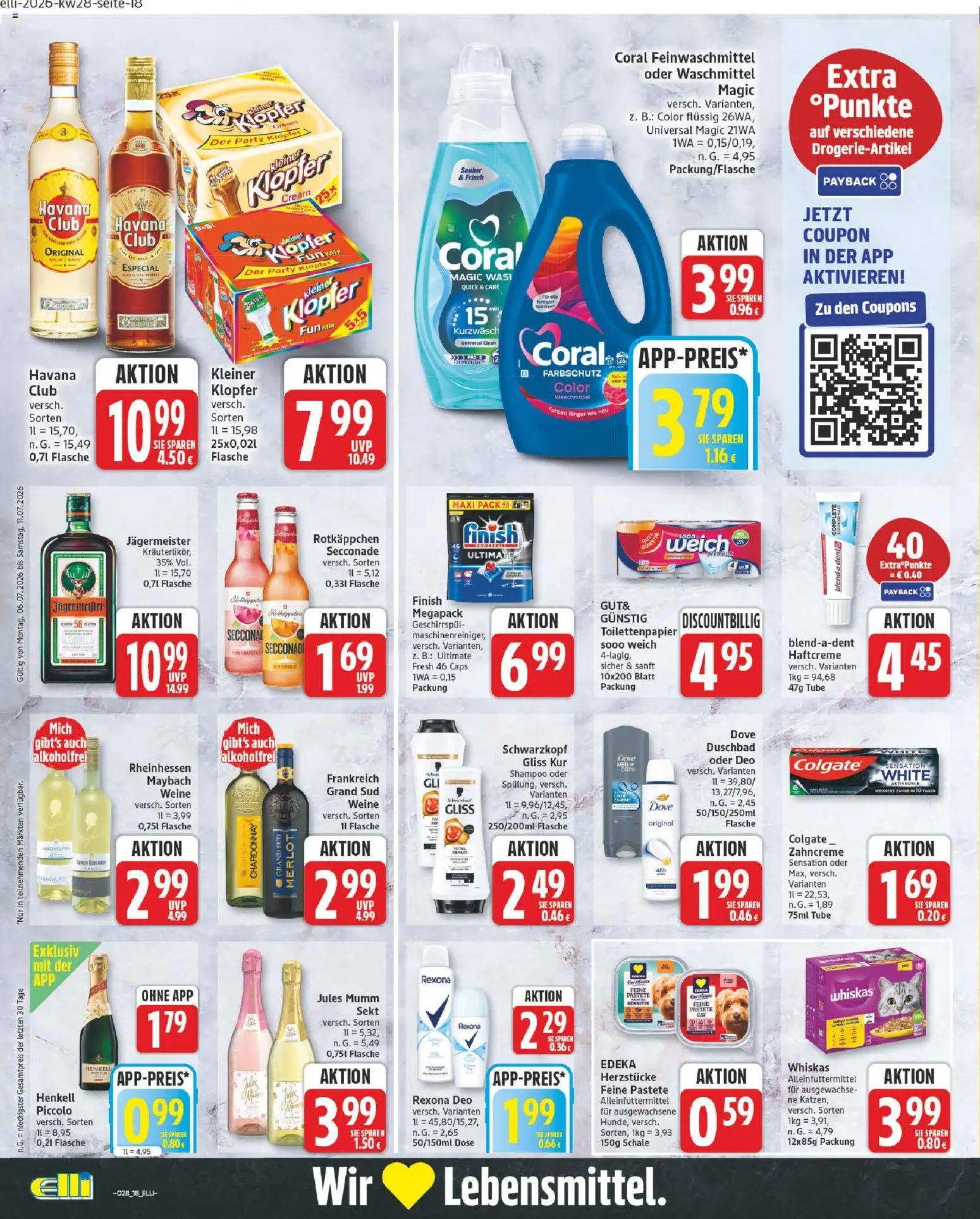 Elli Markt Prospekt Gütersloh – gültig ab 06.07.2026 | Seite: 18 | Produkte: Coral, Merlot, Shampoo, Whiskas