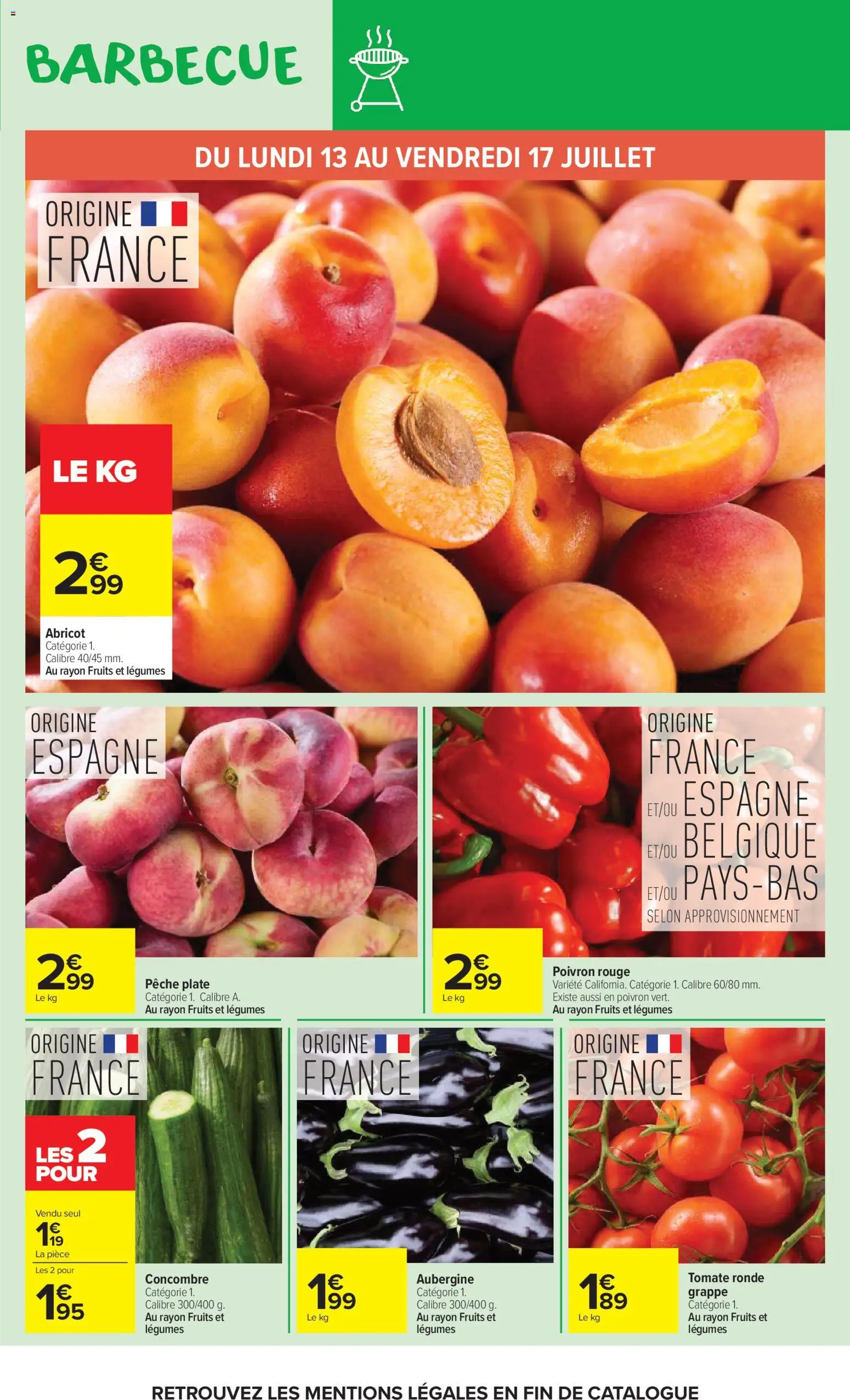 {H1} | Page: 13 | Produits: Abricot, Concombre, Pêche, Poivron