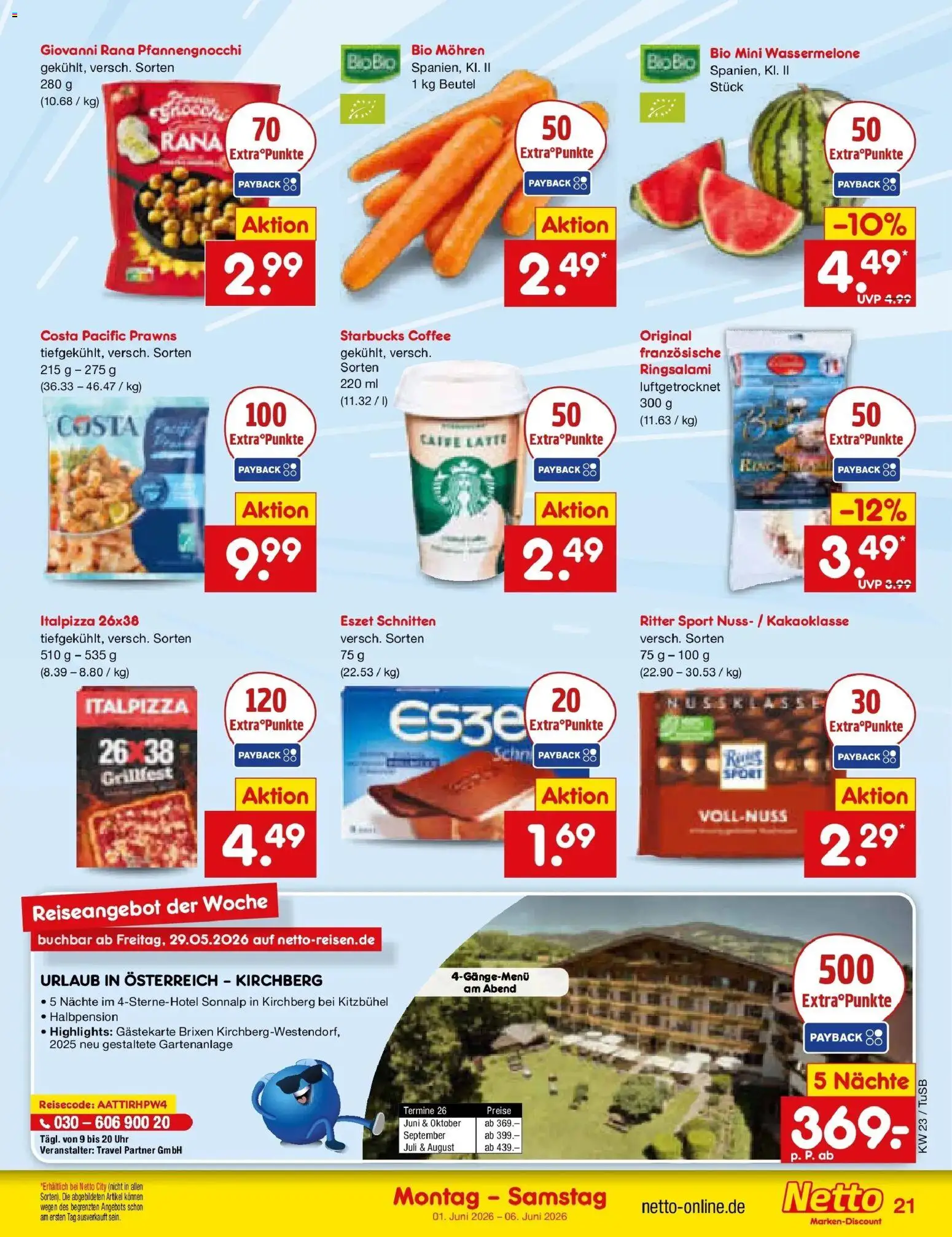 Netto Marken-Discount Prospekt Lahr-Langenwinkel – gültig ab 01.06.2026 | Seite: 23 | Produkte: Ritter sport, Mohren, Wassermelone, Uhr