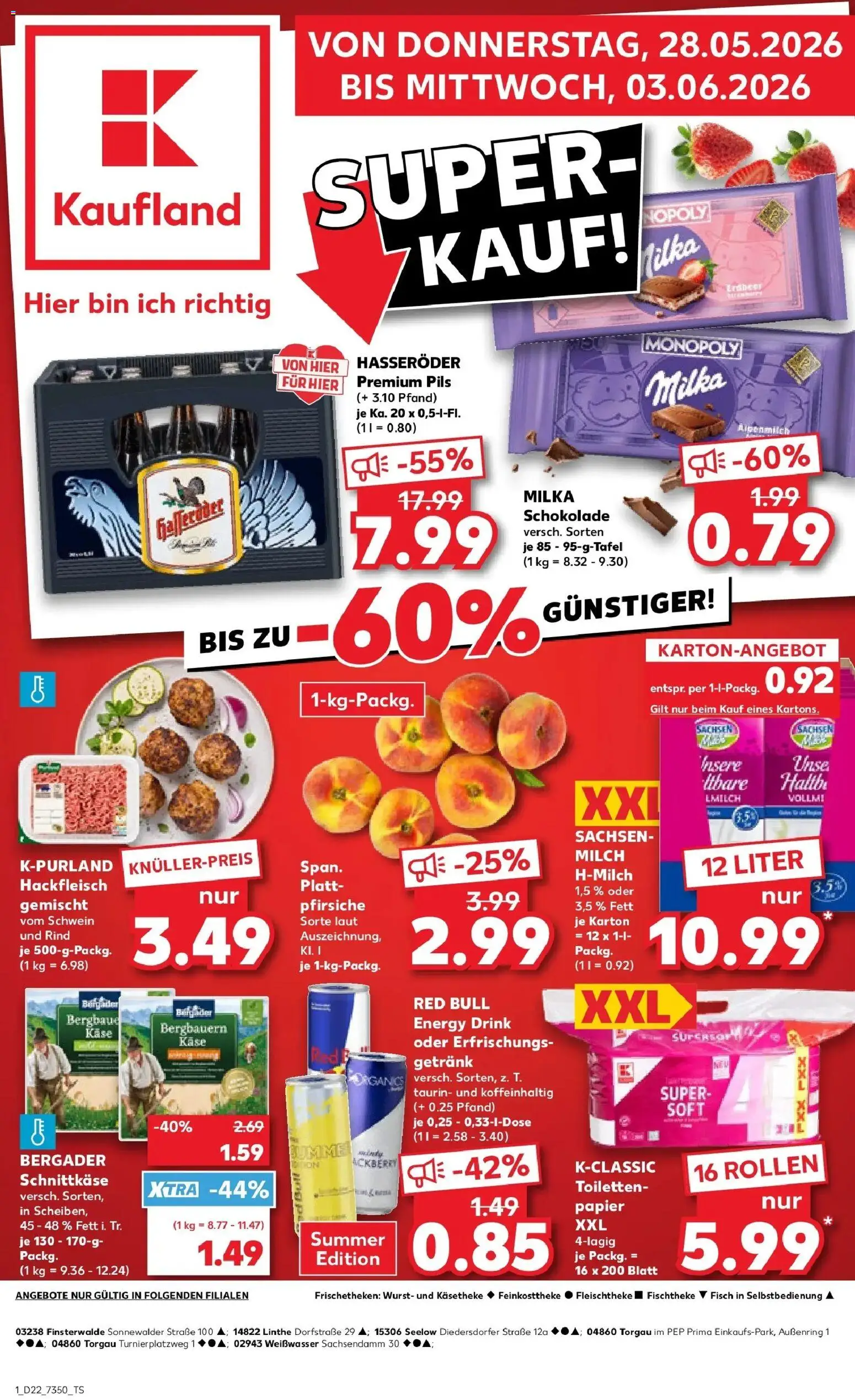 Kaufland Prospekt Seelow – gültig ab 26.05.2026 | Seite: 6 | Produkte: Red bull, Schokolade, Hasseröder, Toilettenpapier