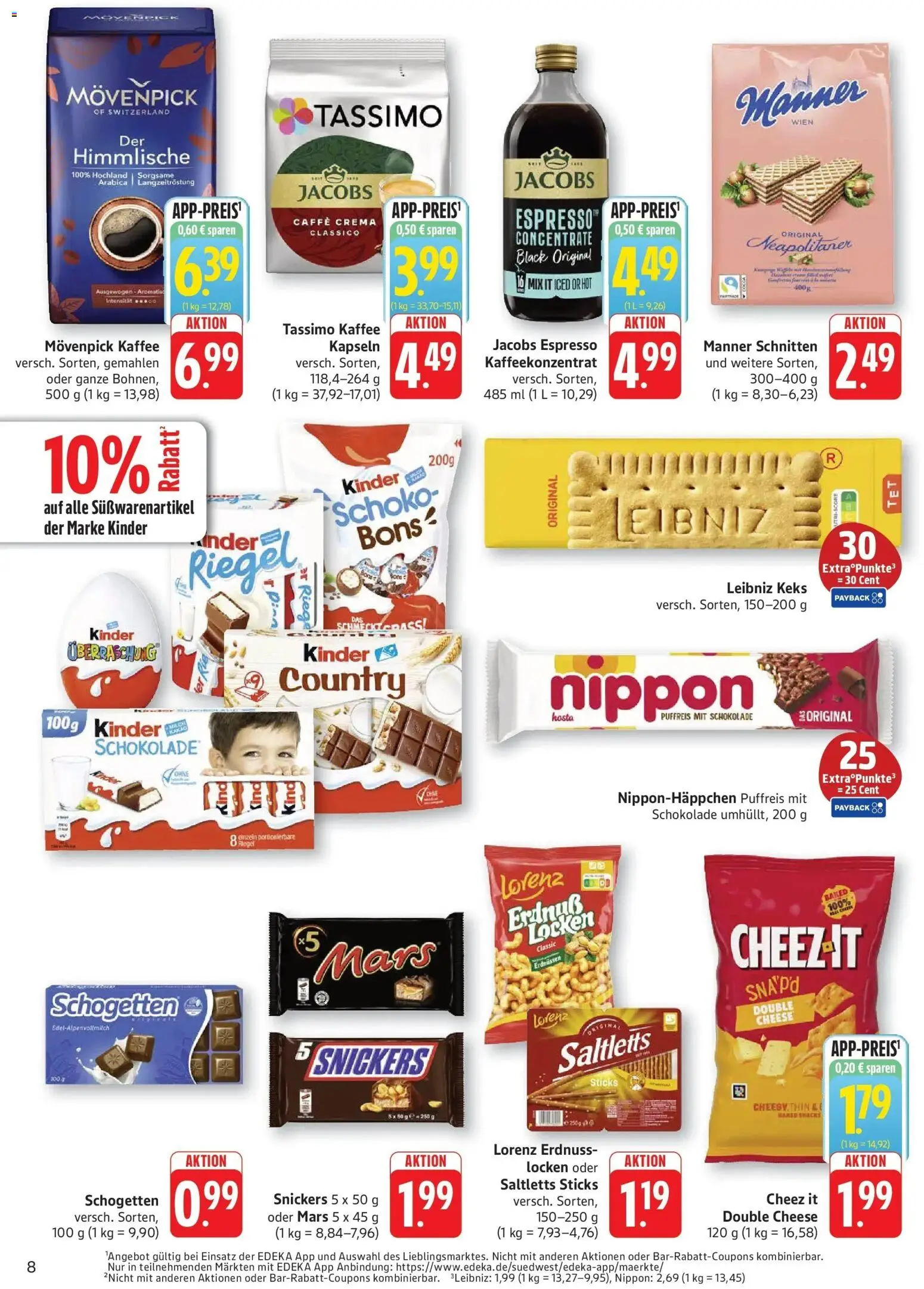 Edeka Prospekt Kröppen (ab 14.09.2026) » Angebote Online | Seite: 8 | Produkte: Kaffee, Snickers, Movenpick kaffee, Schogetten