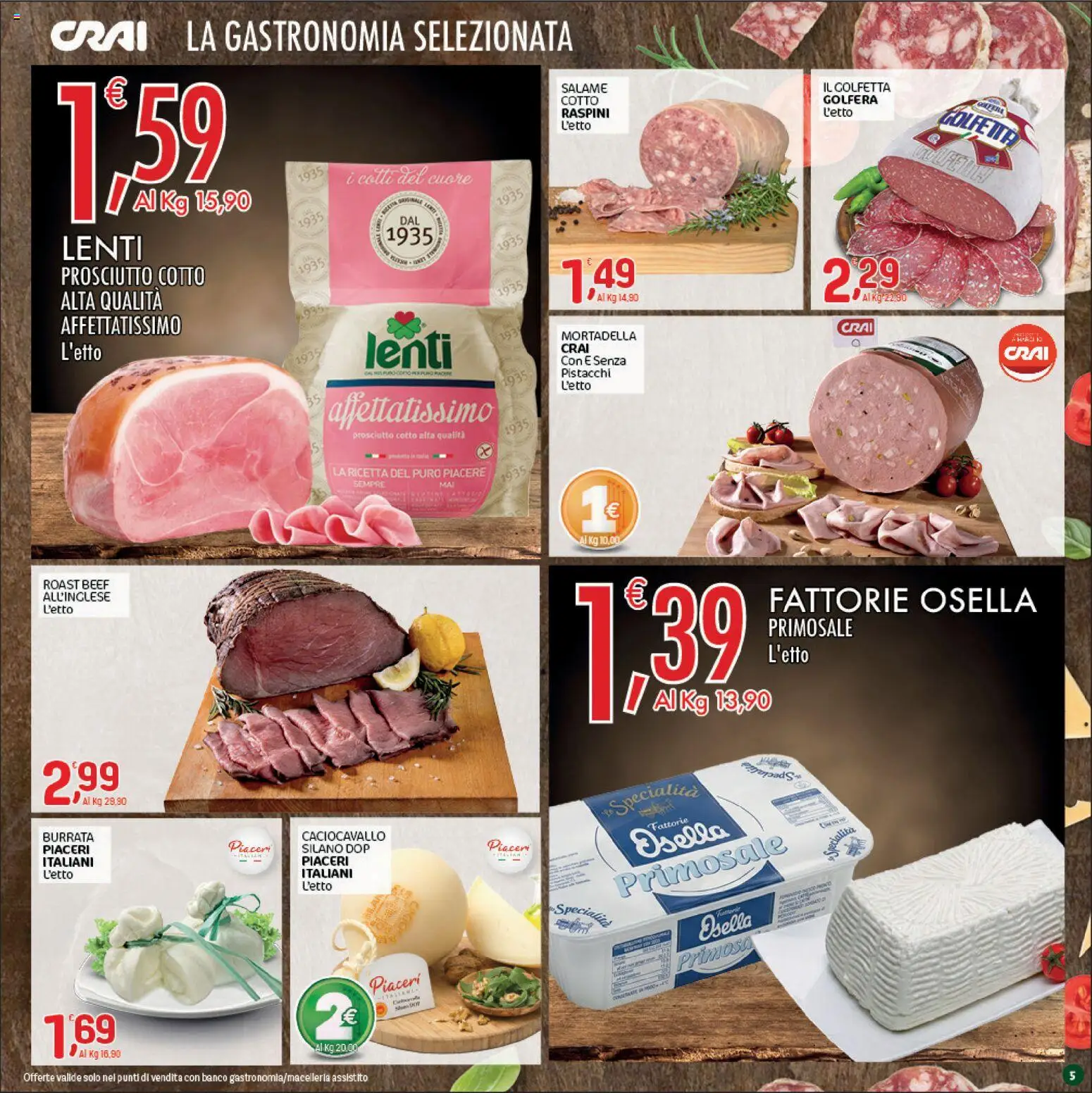 Volantino CRAI del 17/09/2026 | Pagina: 5 | Prodotti: Prosciutto Cotto, Salame, Prosciutto, Mortadella