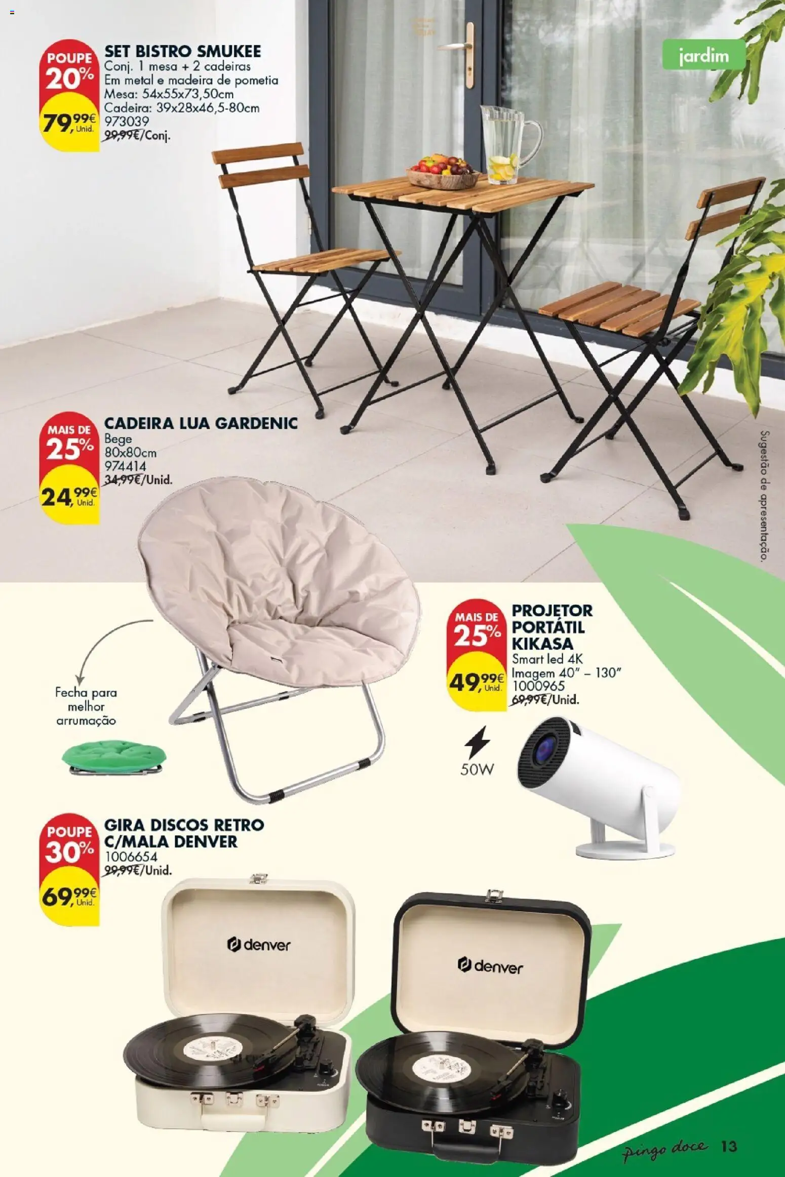 Pingo Doce Bazar Ar Livre │ válido de 05.05.2026 | Página: 13 | Produtos: Cadeiras, Mesa, Cadeira, Projetor