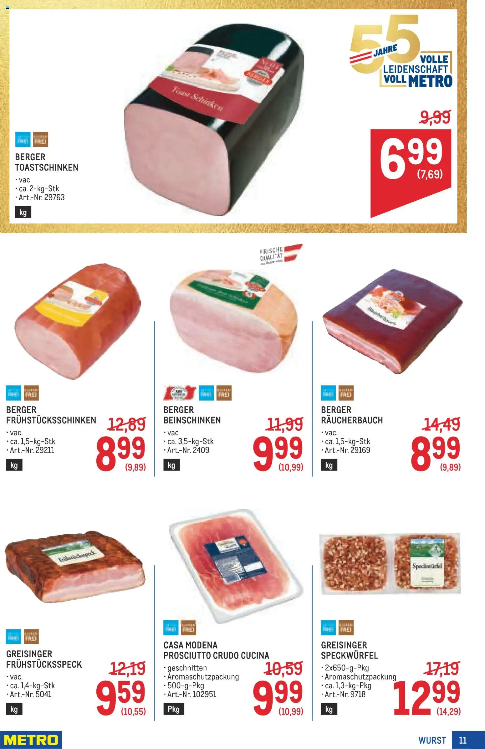 Metro angebote Profi gültig ab 20.08.2026 | Seite: 11 | Produkte: Wurst, Schinken