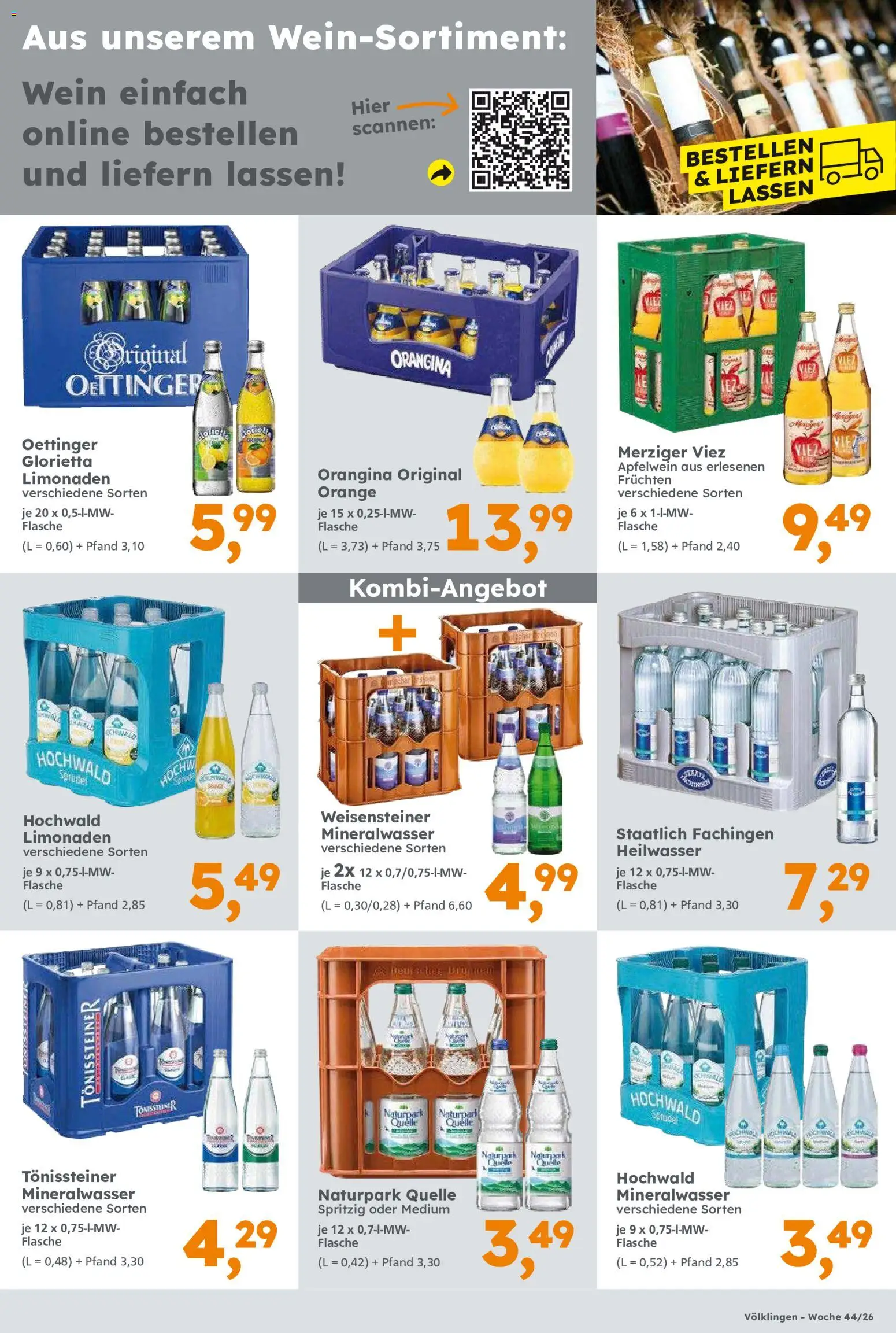 Globus Baumarkt Prospekt Saarbrücken – gültig ab 25.10.2026 | Seite: 9 | Produkte: Oettinger, Mineralwasser, Wein