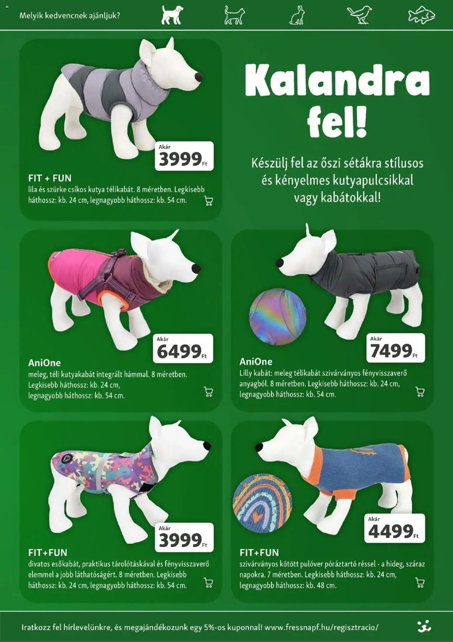 Fressnapf aktuális akciós újság - 2026.10.08. -tól/töl > akció, lapozható szórólap 🛍️ | Oldal: 13 | Termékek: Télikabát, Pulóver, Kabát