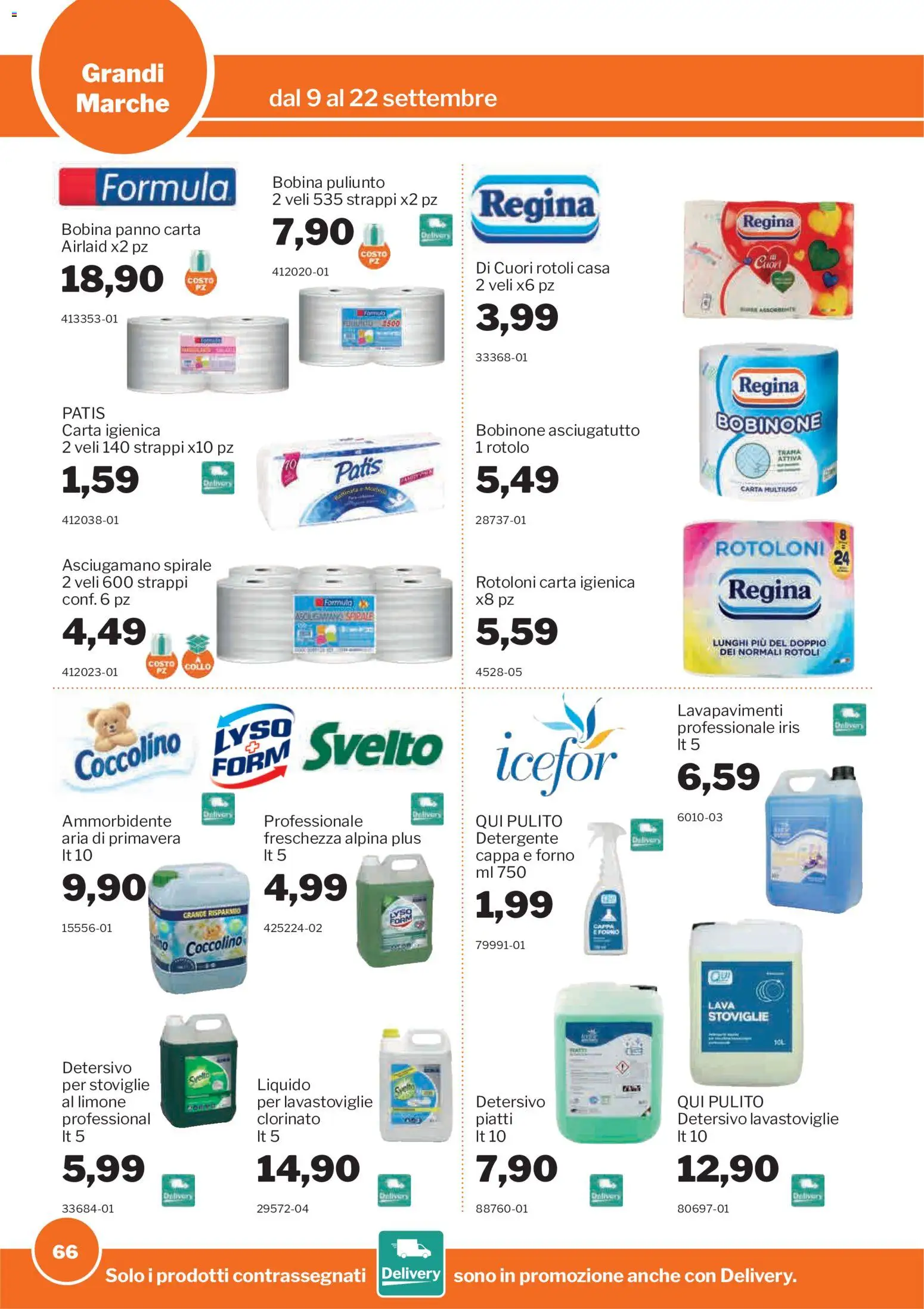 Volantino Sogegross del 09/09/2026 | Pagina: 66 | Prodotti: Ammorbidente, Piatti, Limone, Asciugamano