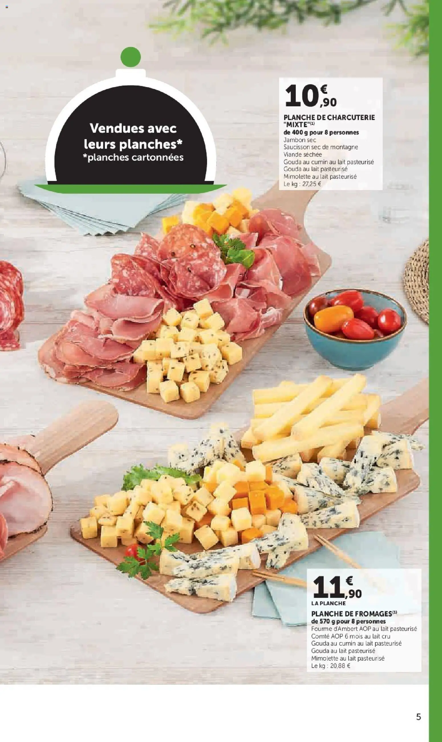 {H1} | Page: 5 | Produits: Saucisson, Saucisson sec, Lait, Viande