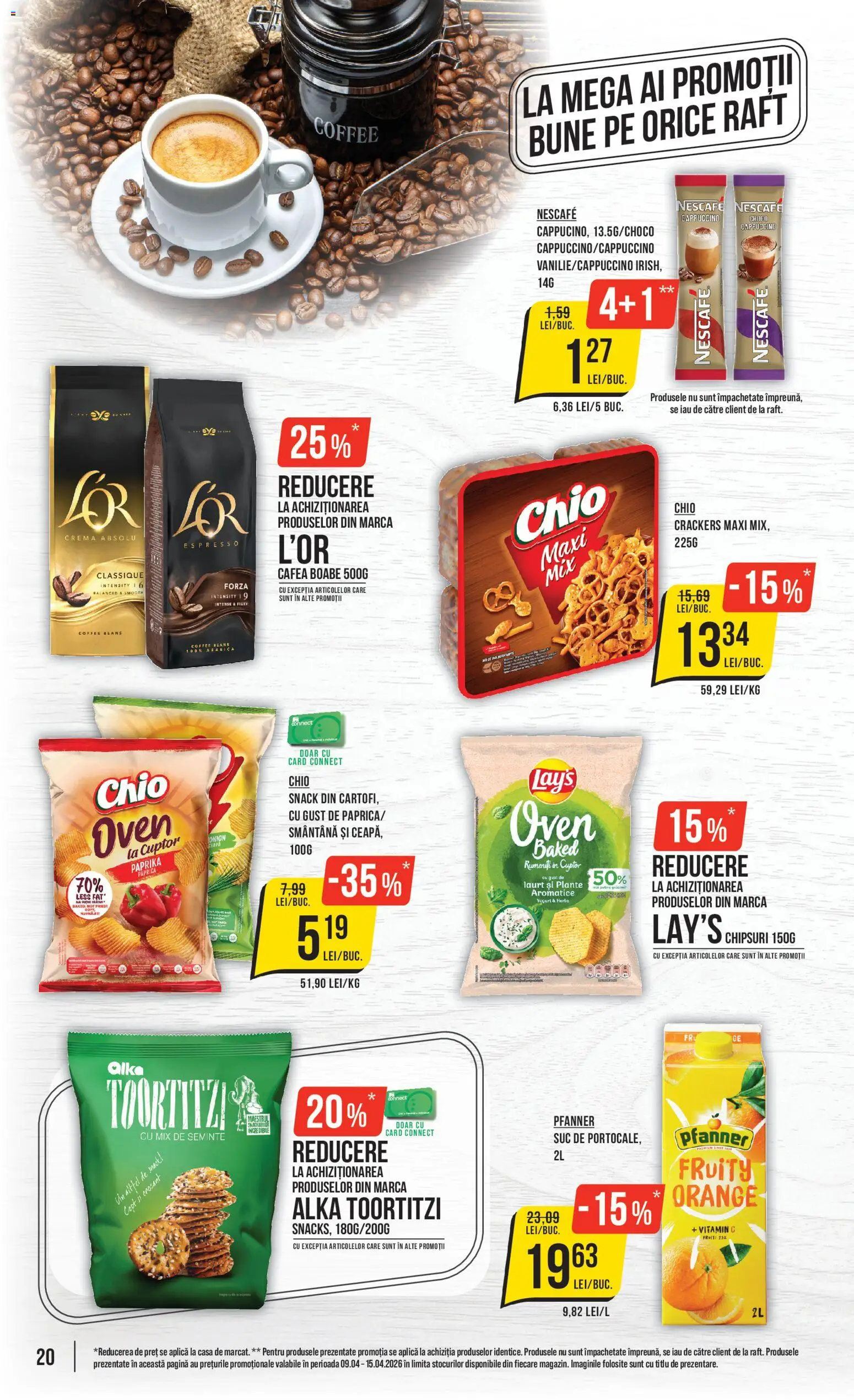 Noul catalog Mega Image – valabil de la 09.04.2026 | Pagină: 20 | Produse: Cuptor, Semințe, Cremă, Cafea